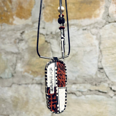 Pendant Necklace - Double Sided Japanese Inspired - APE-43