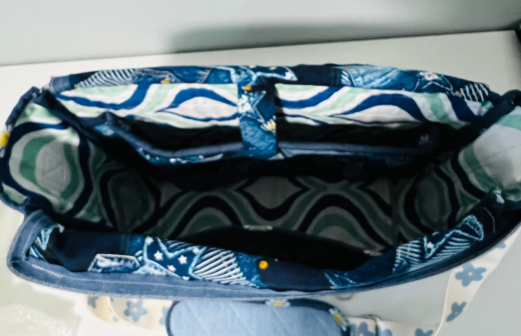 Upcycled Denim Messenger/Computer Bag