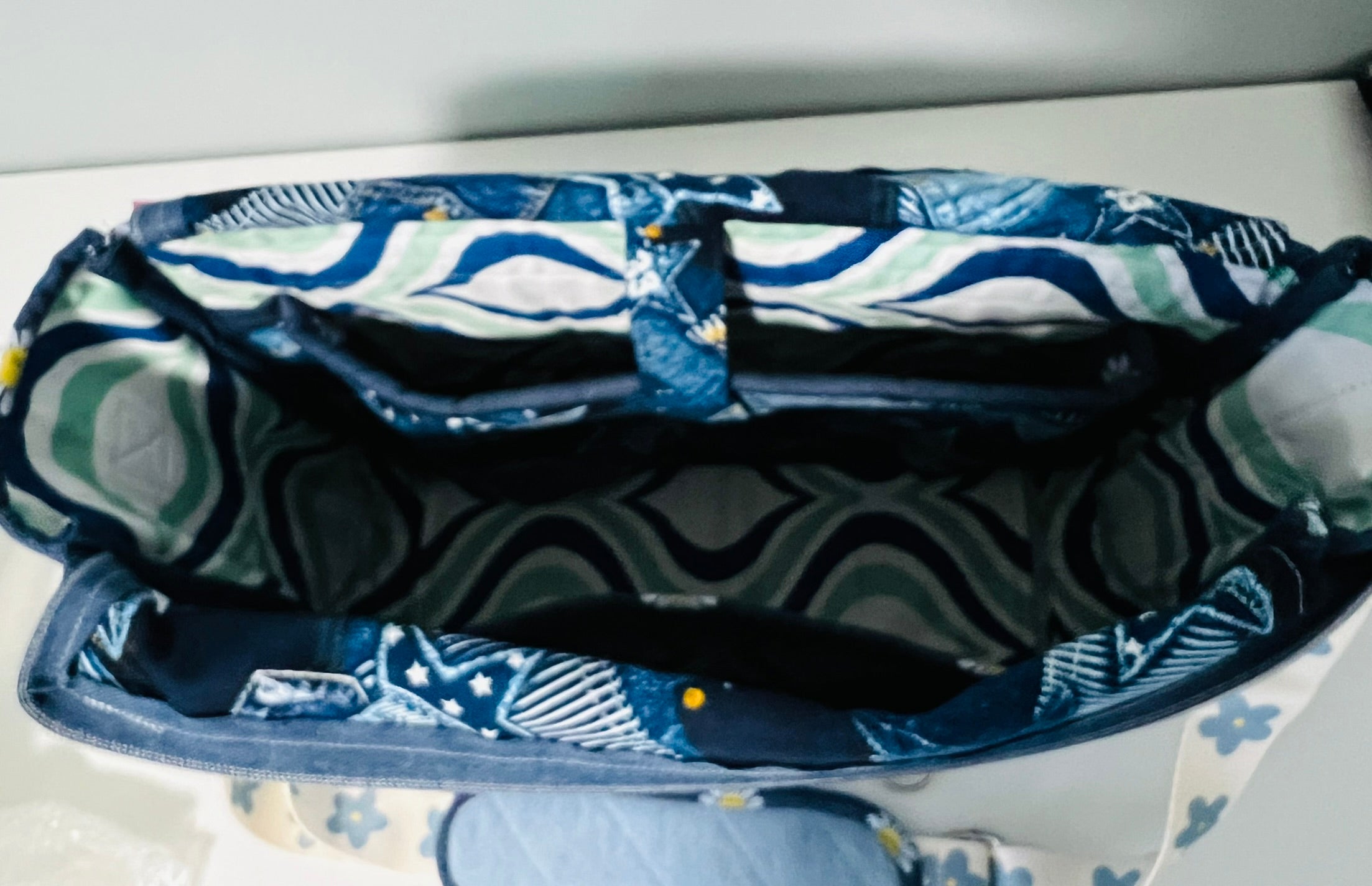 Upcycled Denim Messenger/Computer Bag