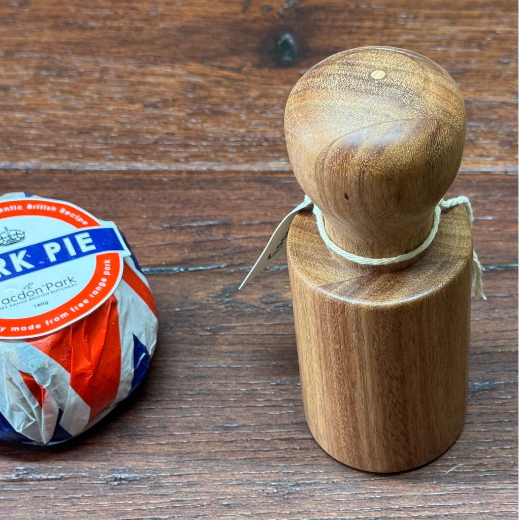 Hand Turned Wooden 1/2 lb Pork Pie Dolly