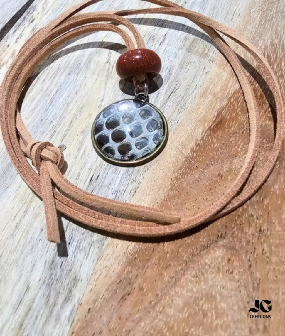 Natural Snakeskin Pendant Necklace - Earthy Handcrafted Gift