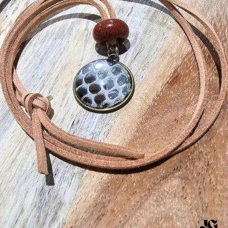 Natural Snakeskin Pendant Necklace - Earthy Handcrafted Gift