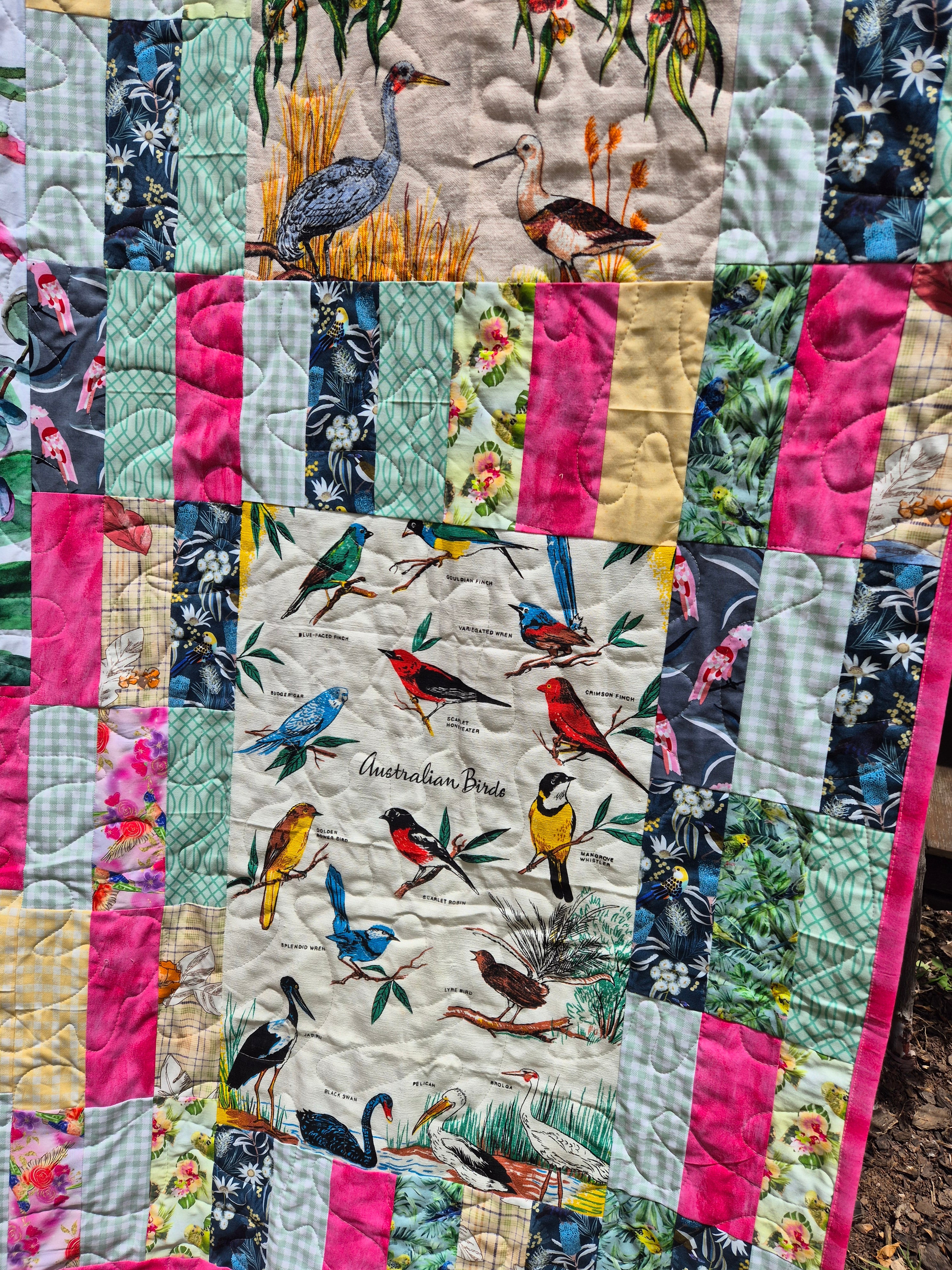 A Riot of Birds, a king sized quilt