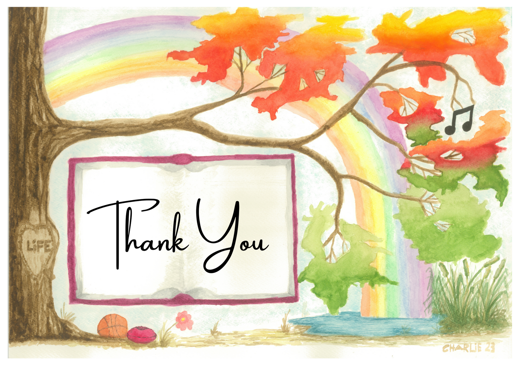 Thank You (5 pack) - Original Art Greeting Card