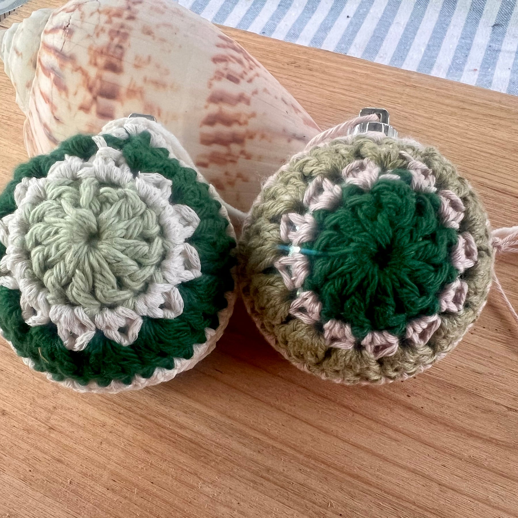 Crochet Christmas Baubles,  Coastal Boho Christmas Tree Decor, Eco Friendly