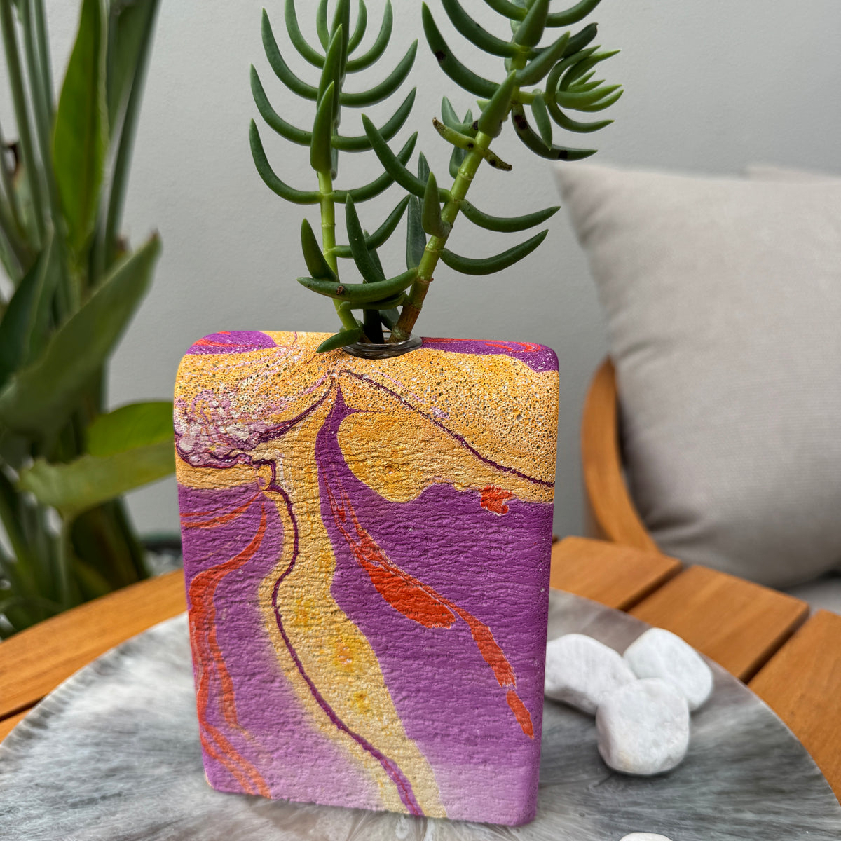 The Lava Room hand sculpted concrete test tube vase