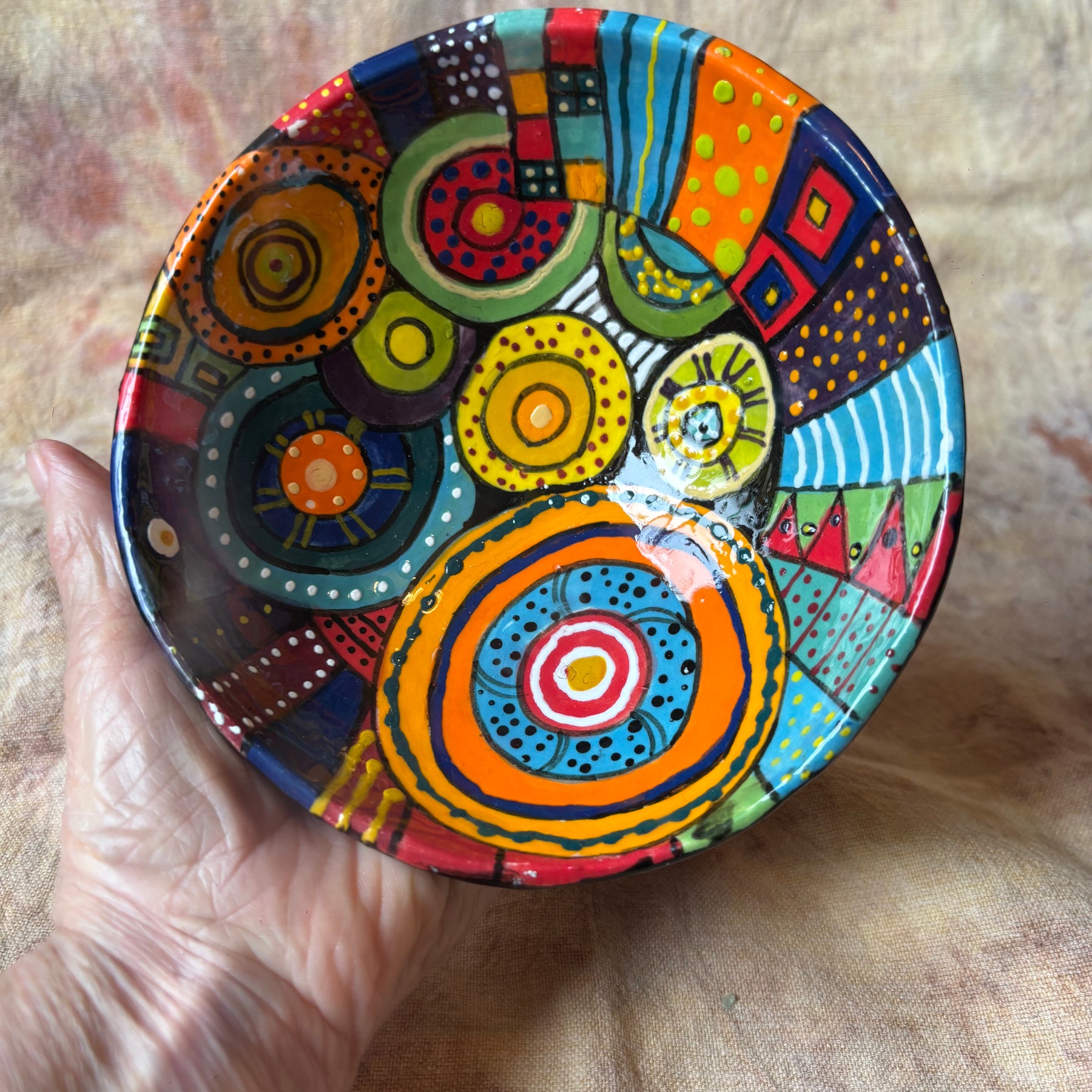 Handmade colourful bowl