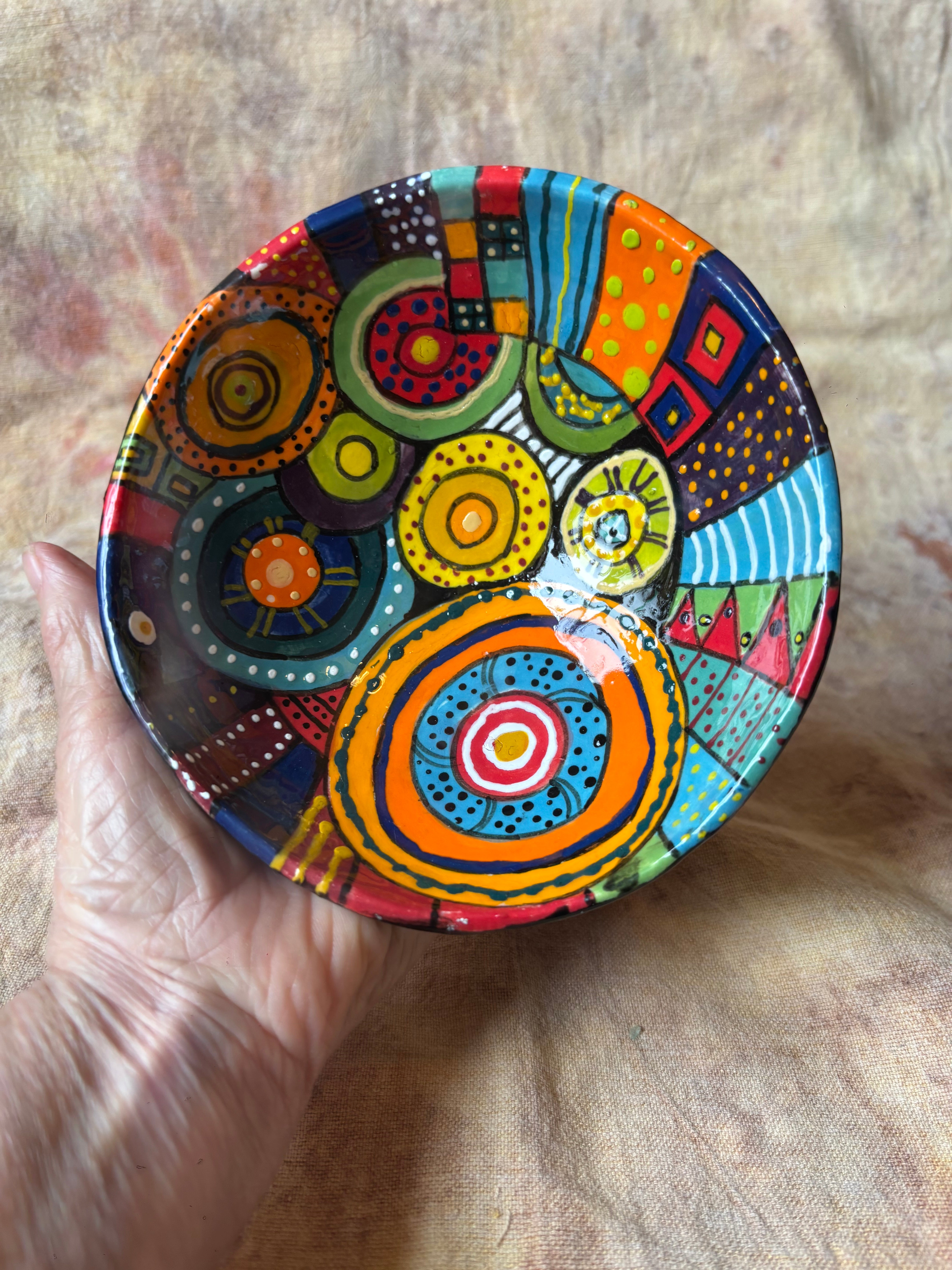 Handmade colourful bowl