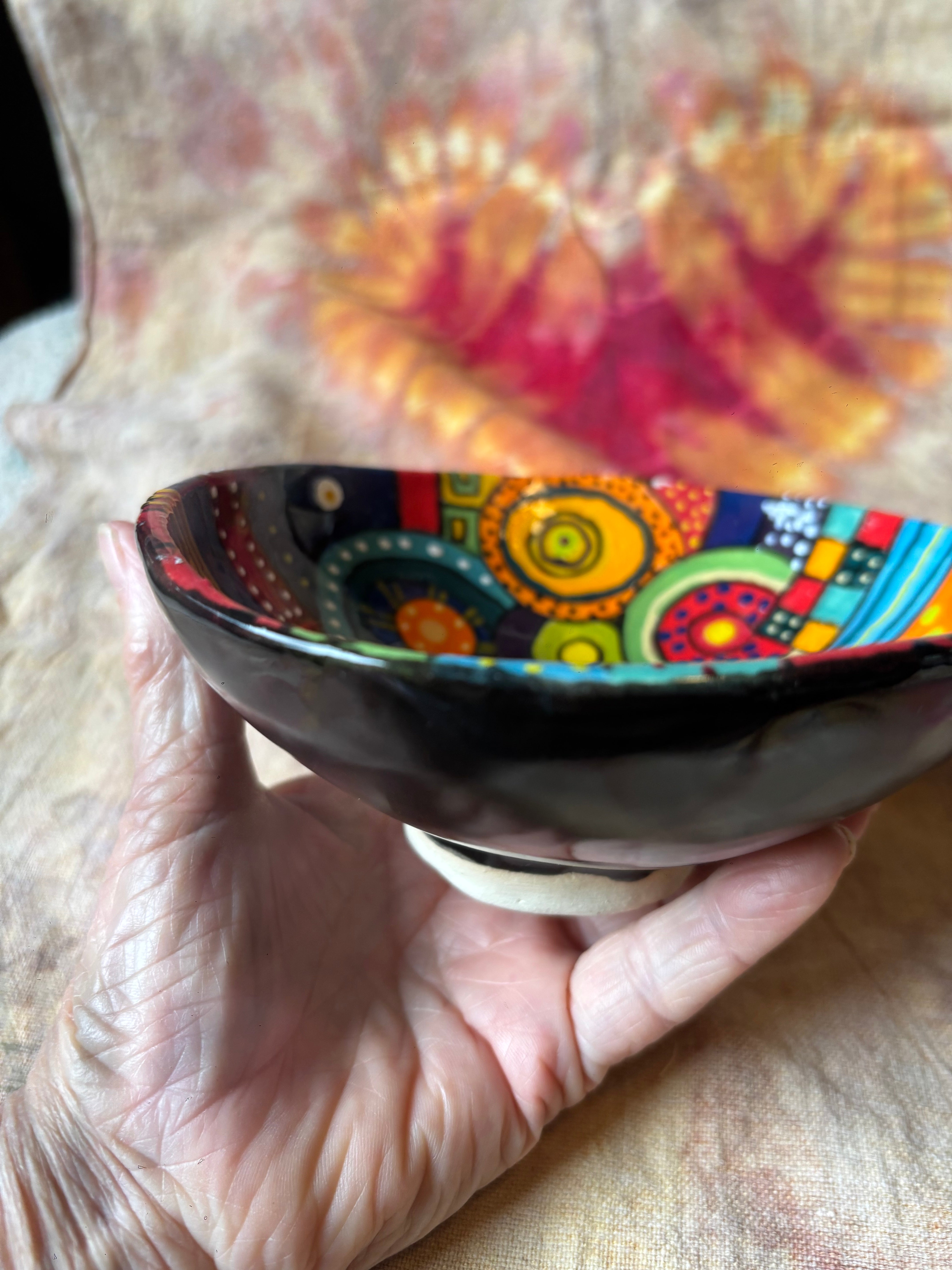Handmade colourful bowl