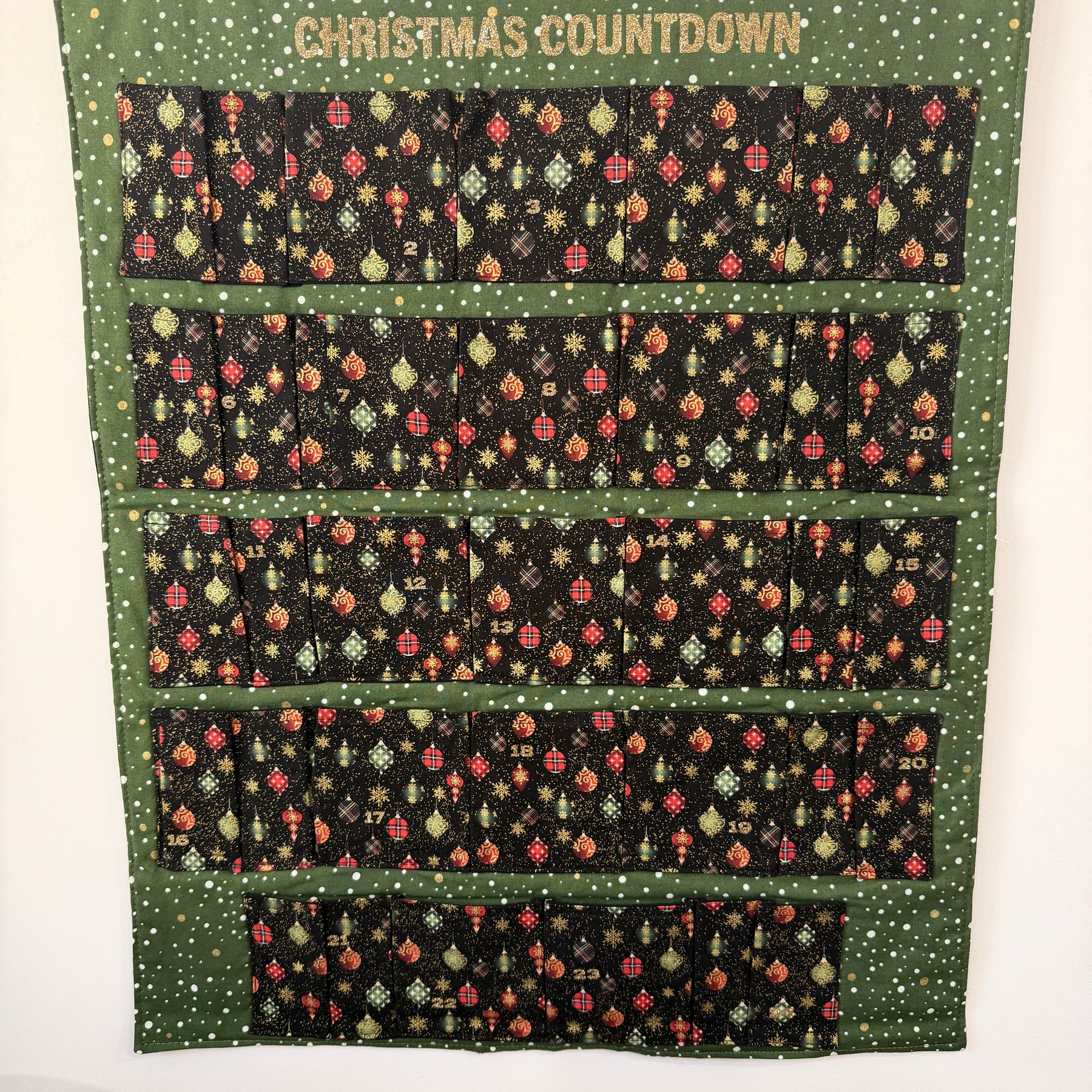 Fabric Christmas Advent Calendar With 24 Pockets