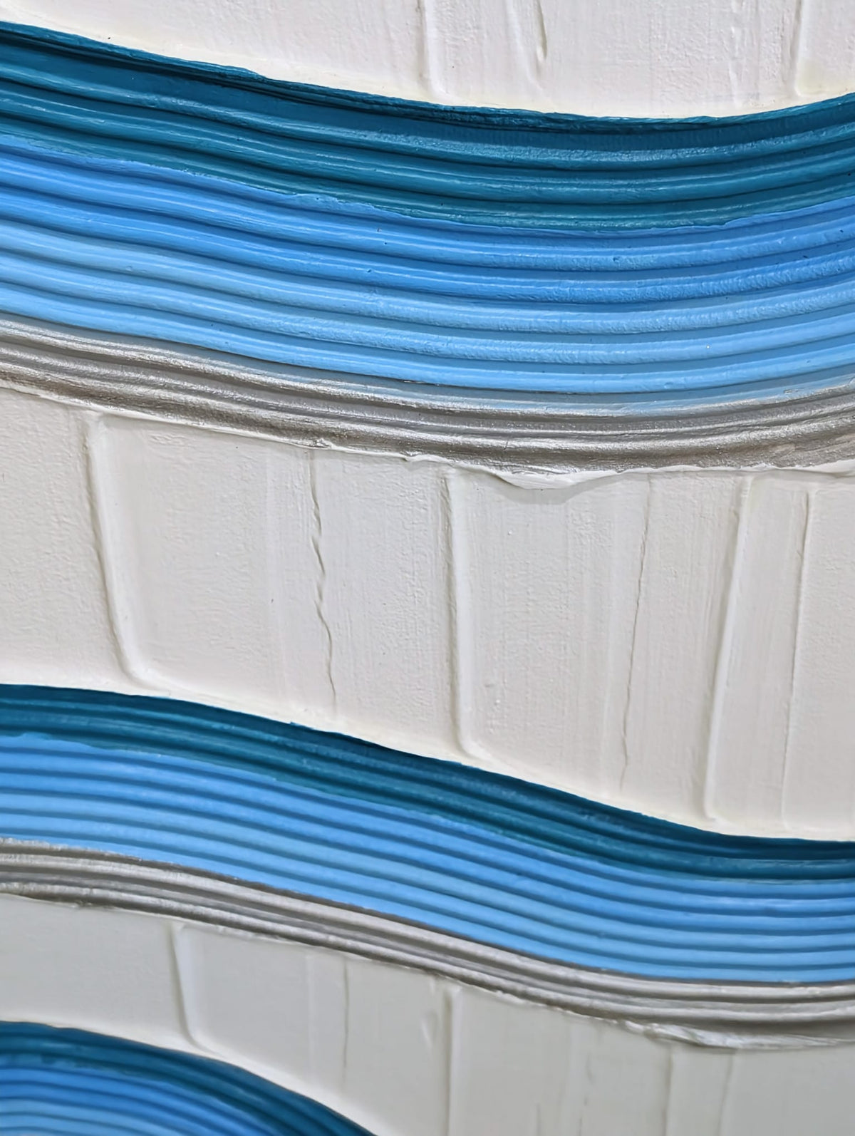 Unified Flow: Handmade Textured Blue Wave Wall Art Set of 2 Original Canvas 30cm x 40cm