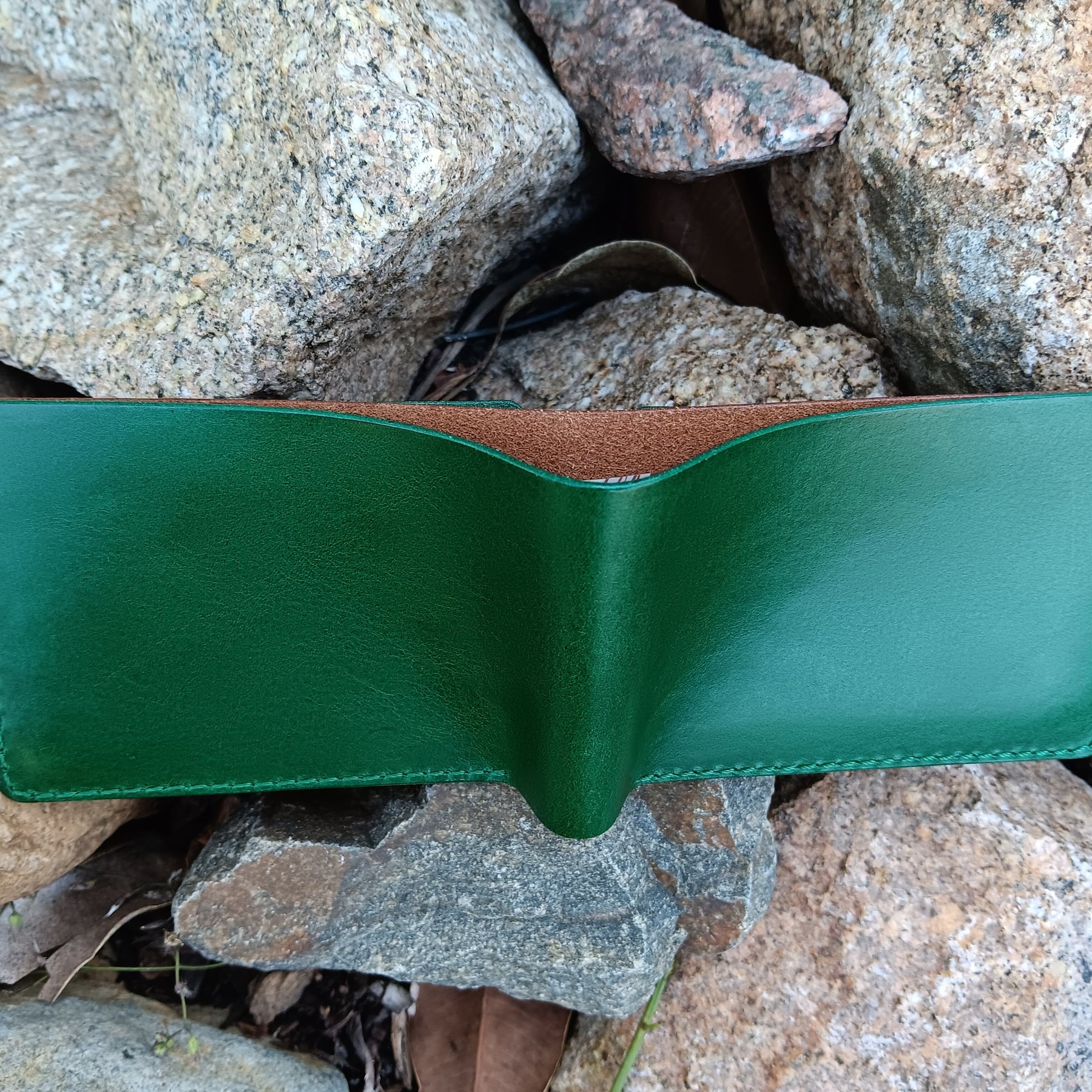 Men's Bifold Wallet - Green & Brown