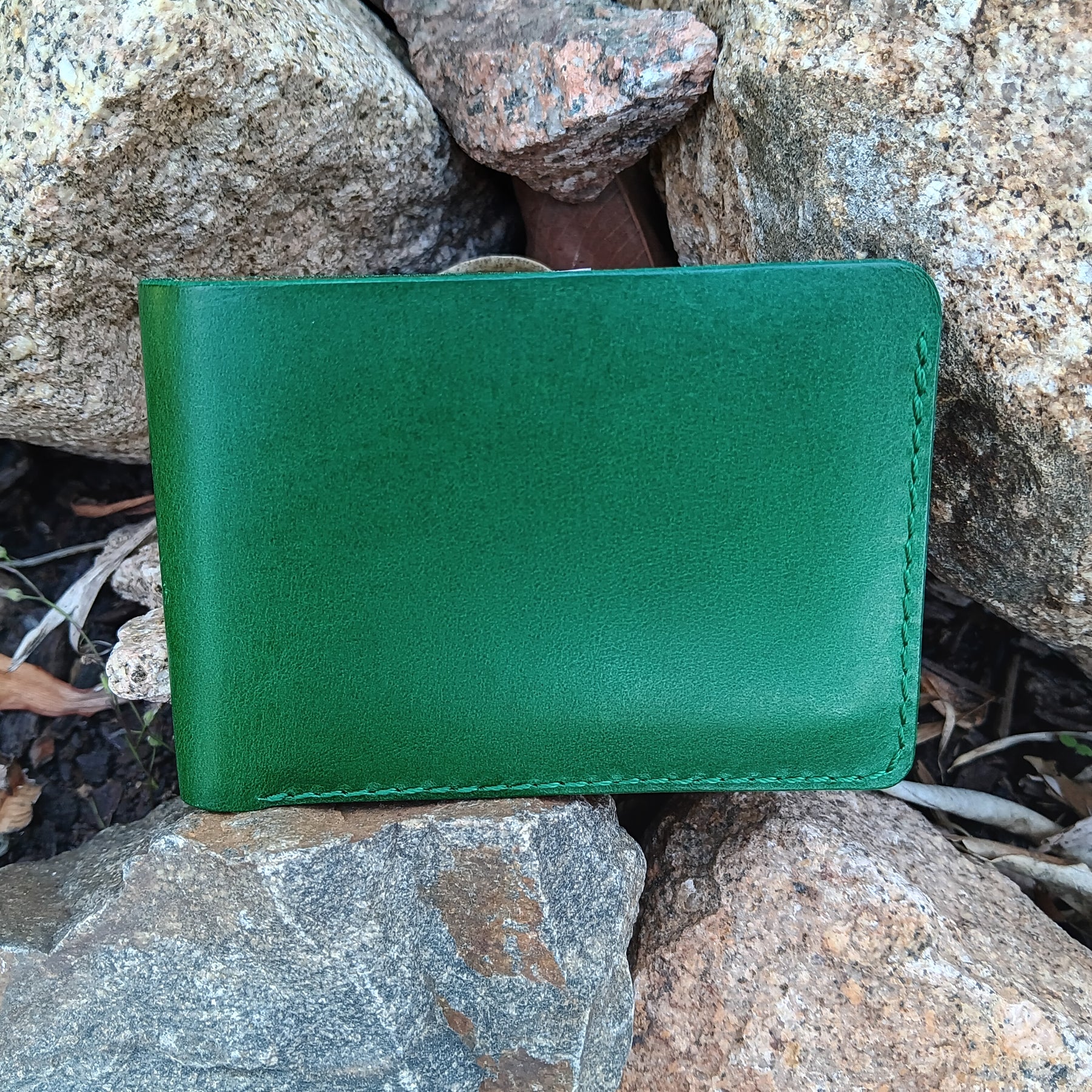 Men's Bifold Wallet - Green & Brown