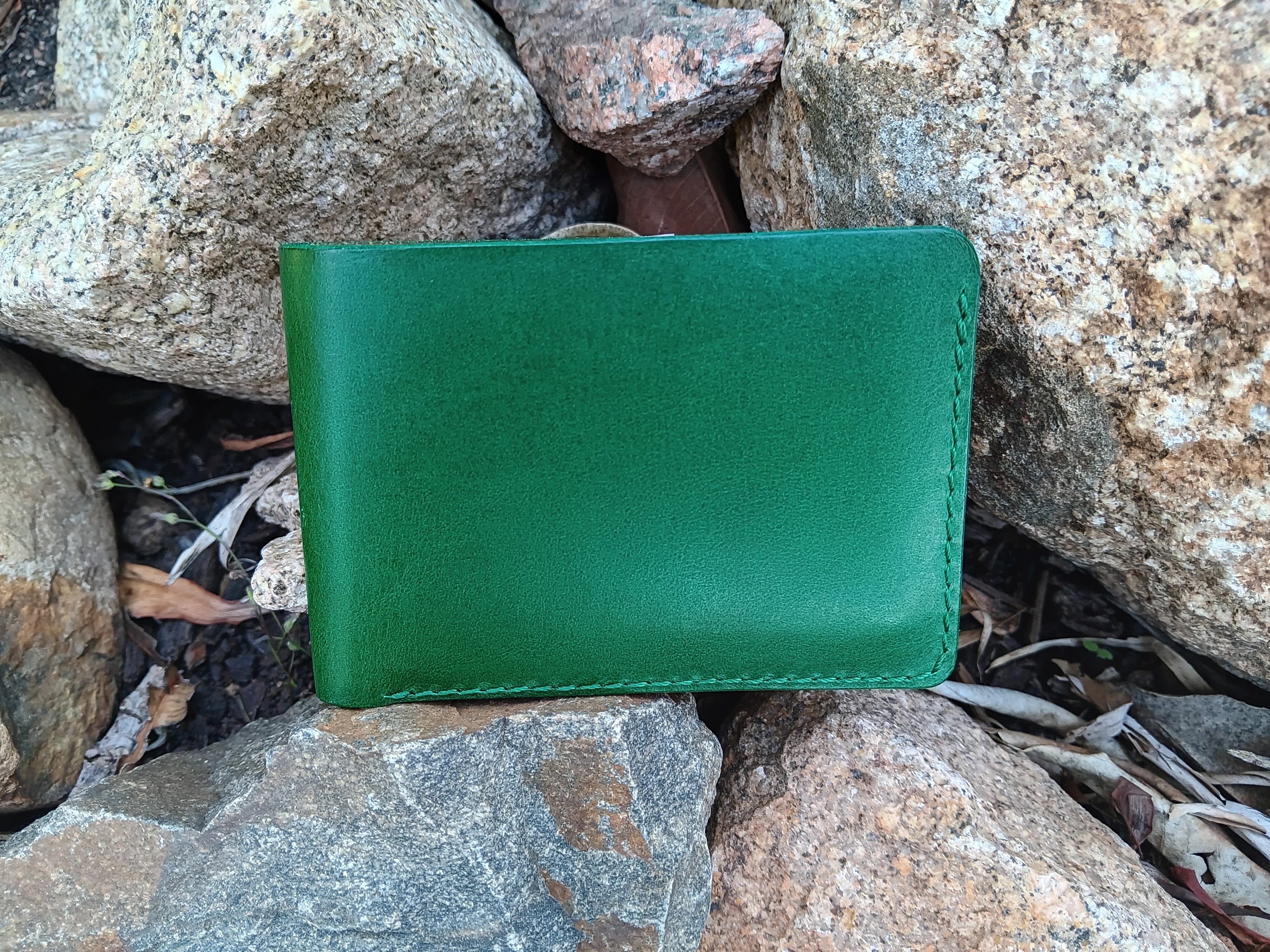 Men's Bifold Wallet - Green & Brown