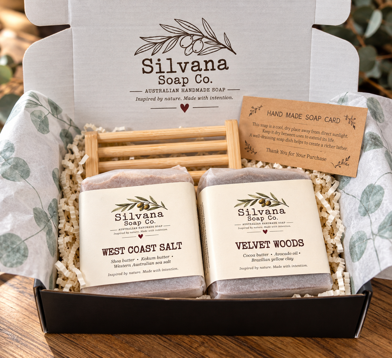 Make it a gift Box | Add Gift Packaging & Wooden Soap Dish