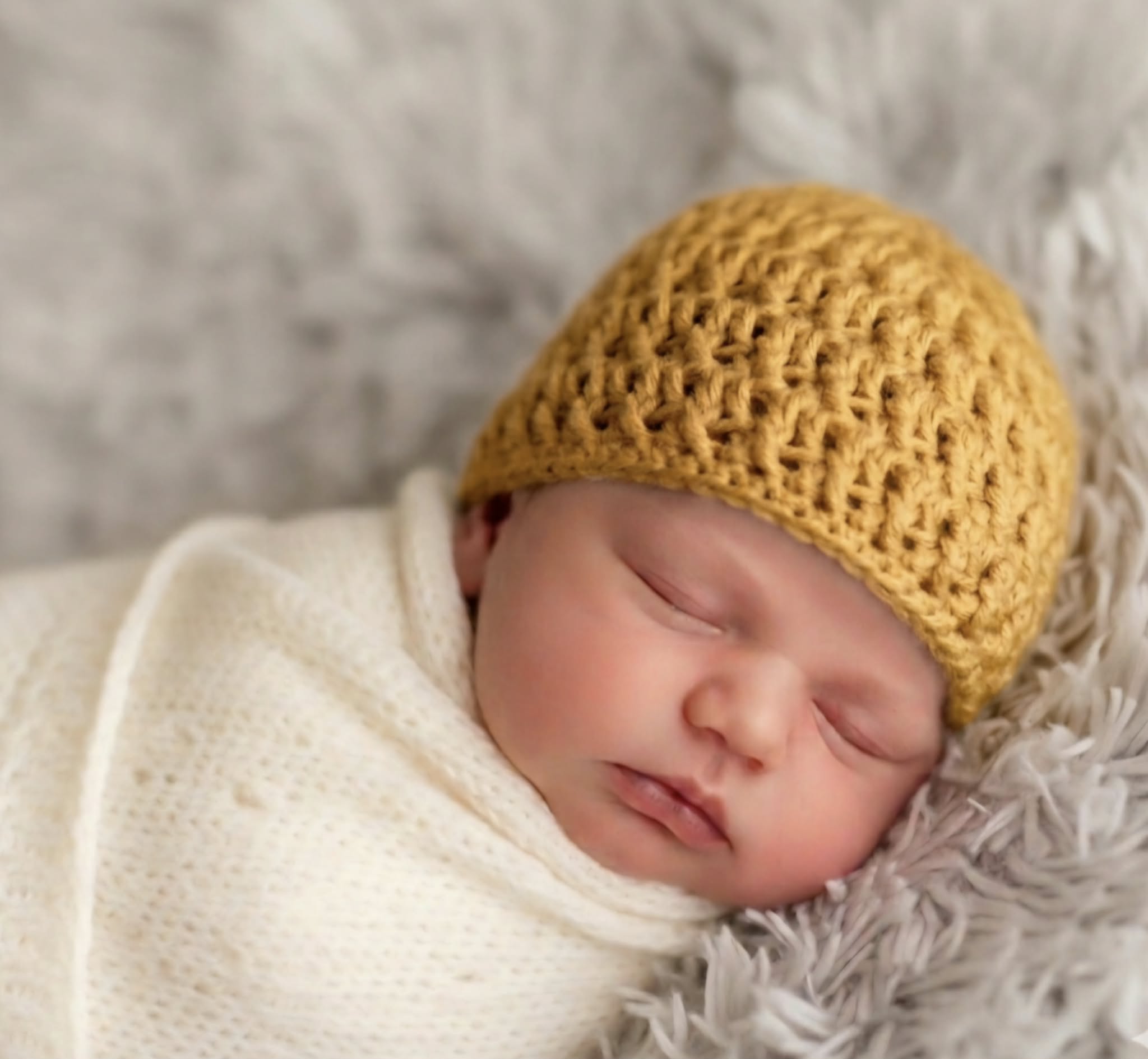 Baby Beanie | Vintage | Newborn | Handmade | Crochet | Knit | Hat