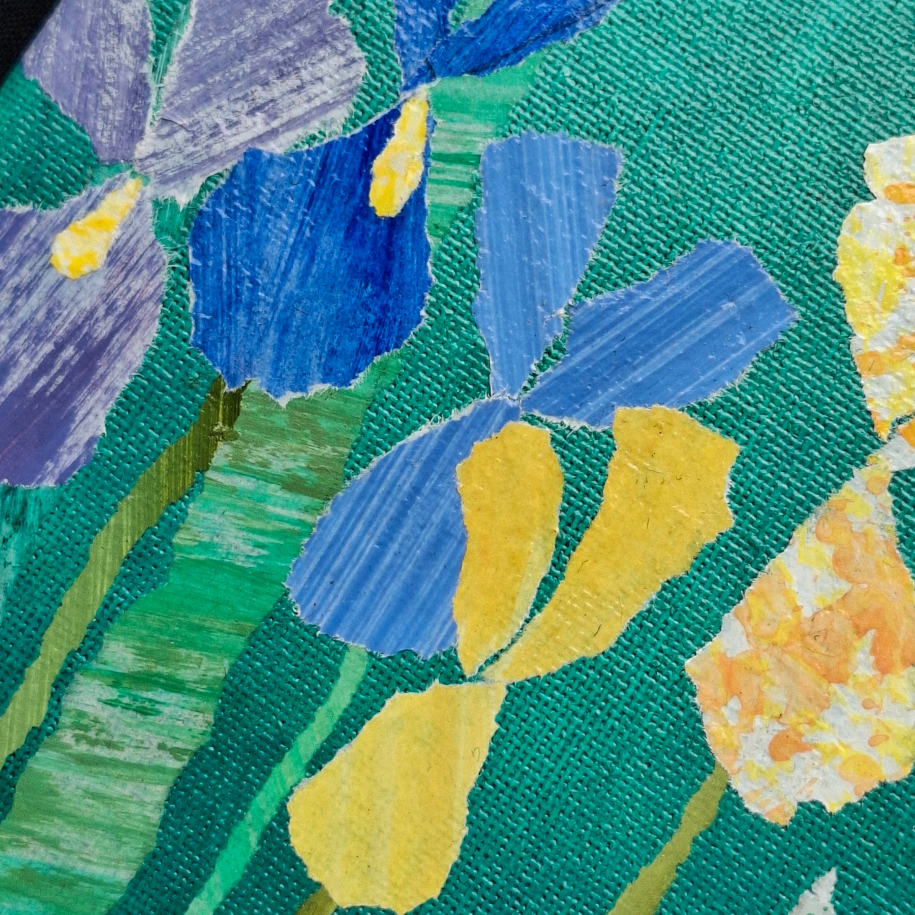 ORIGINAL ARTWORK - Wild Irises - 20cm x 20cm