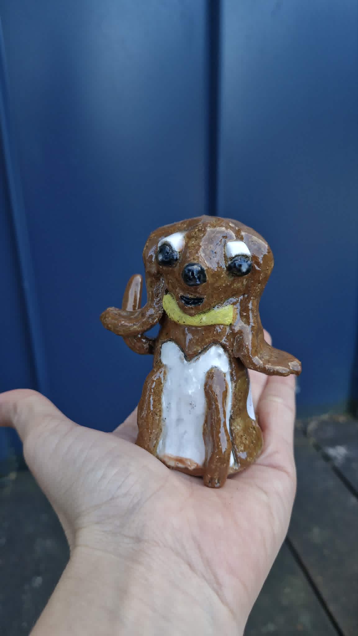 Small Dog - Yellow Collar  Sculpture