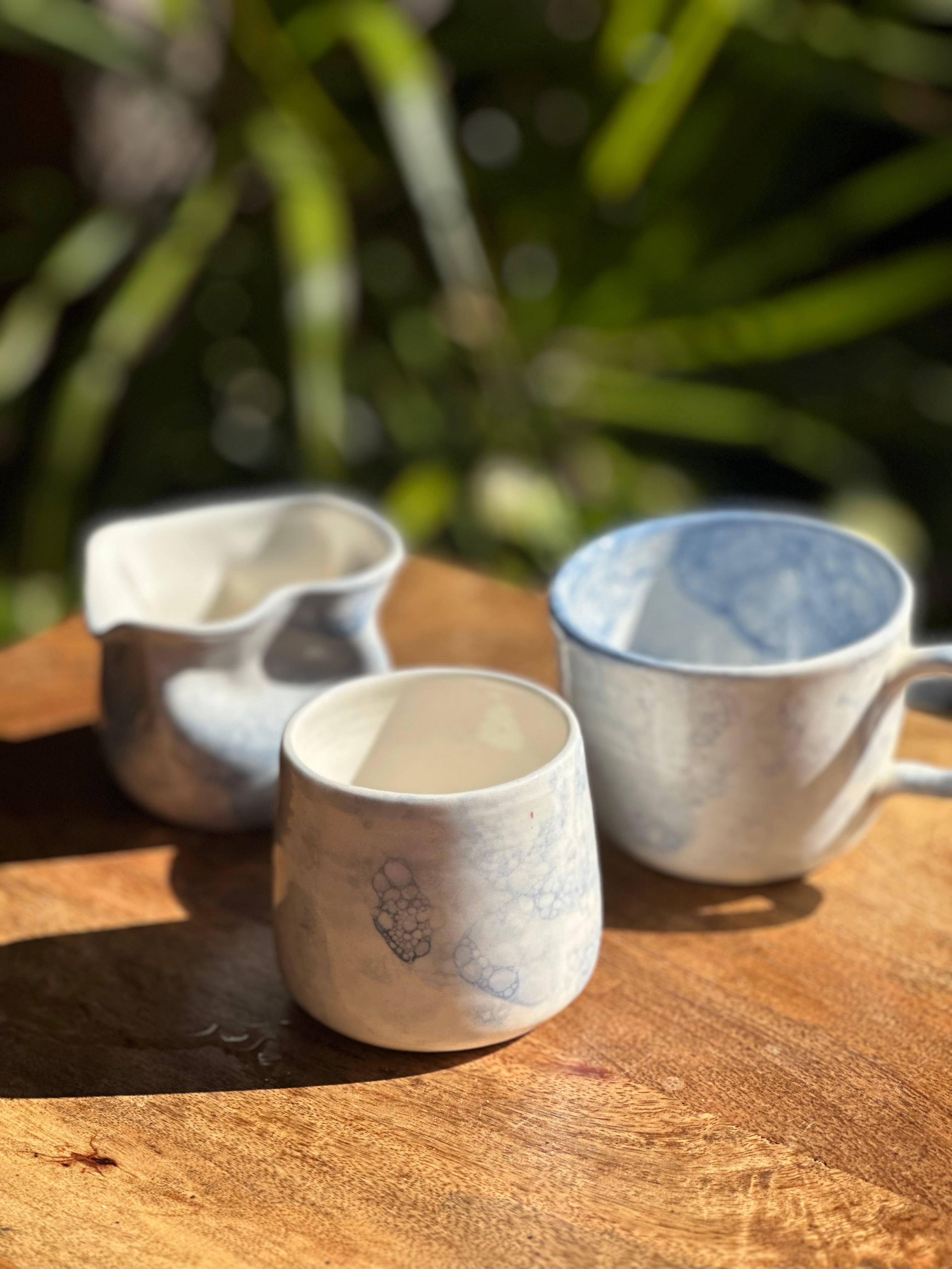 Tea Set for One | Handmade Porcelain Ceramics | Bubbles
