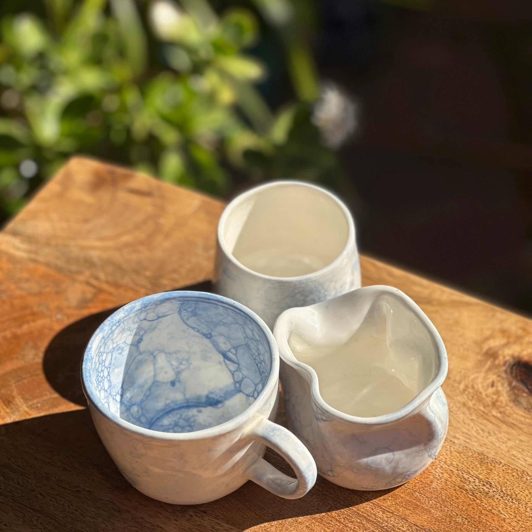 Tea Set for One | Handmade Porcelain Ceramics | Bubbles