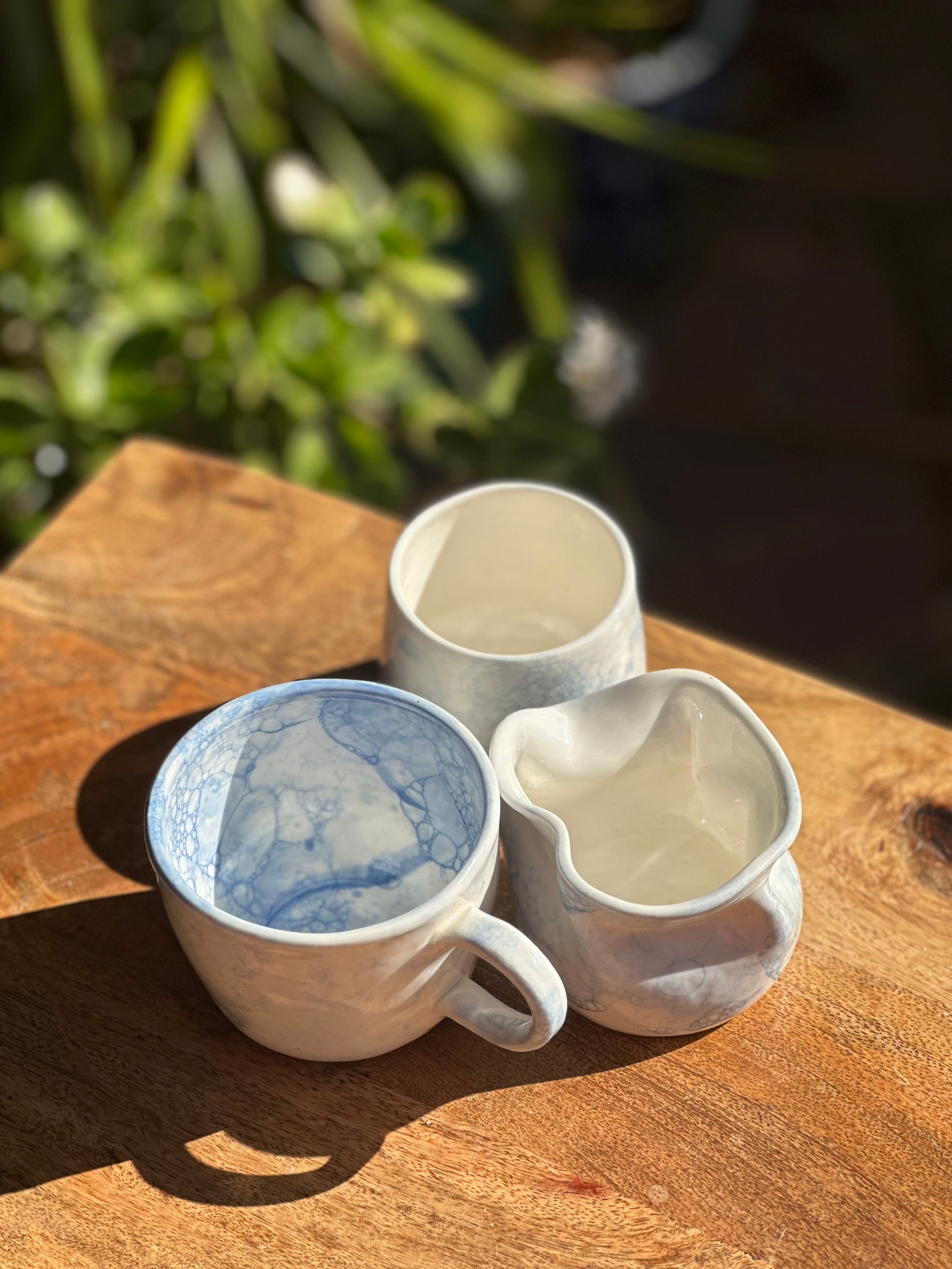 Tea Set for One | Handmade Porcelain Ceramics | Bubbles