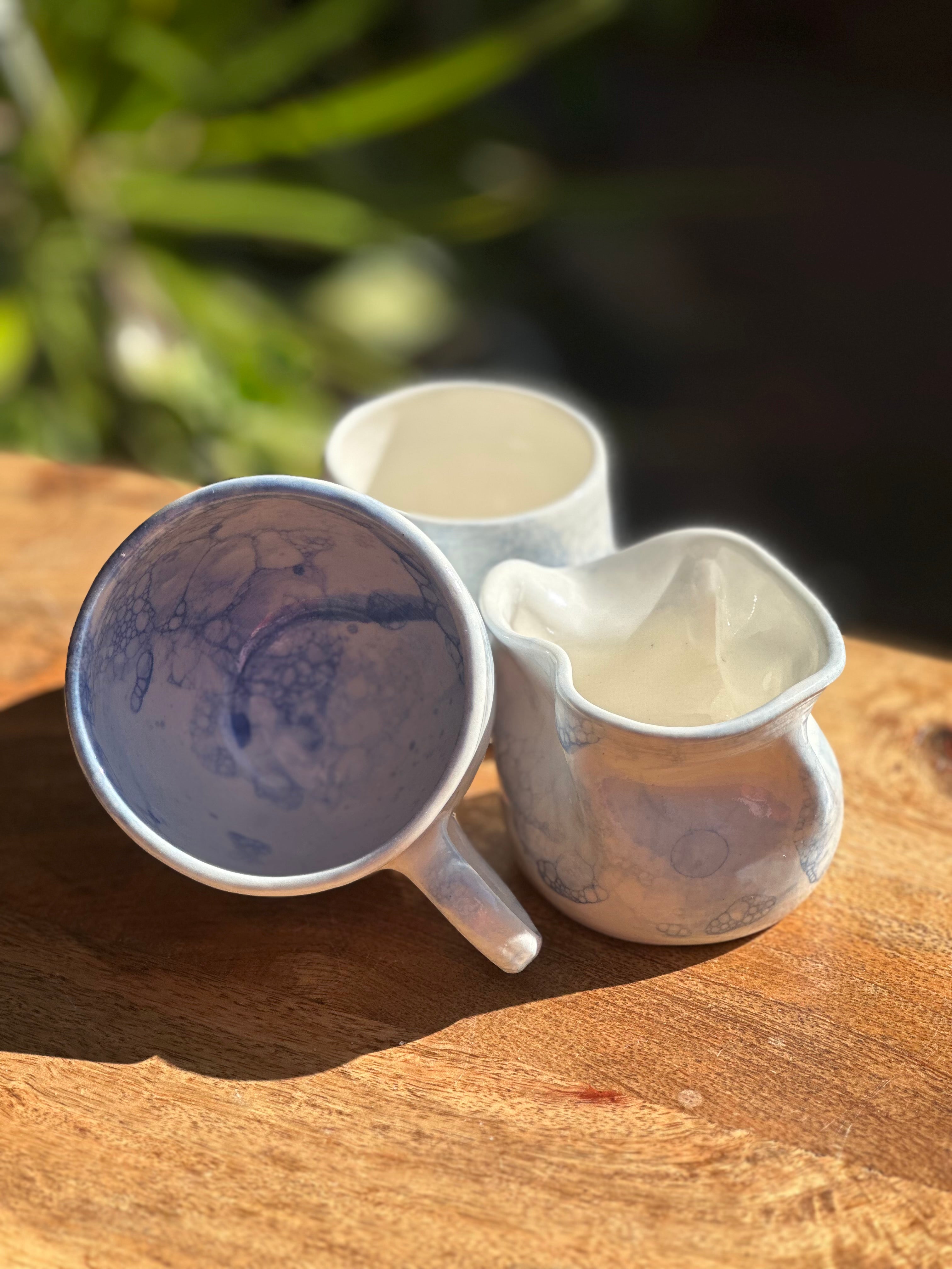 Tea Set for One | Handmade Porcelain Ceramics | Bubbles