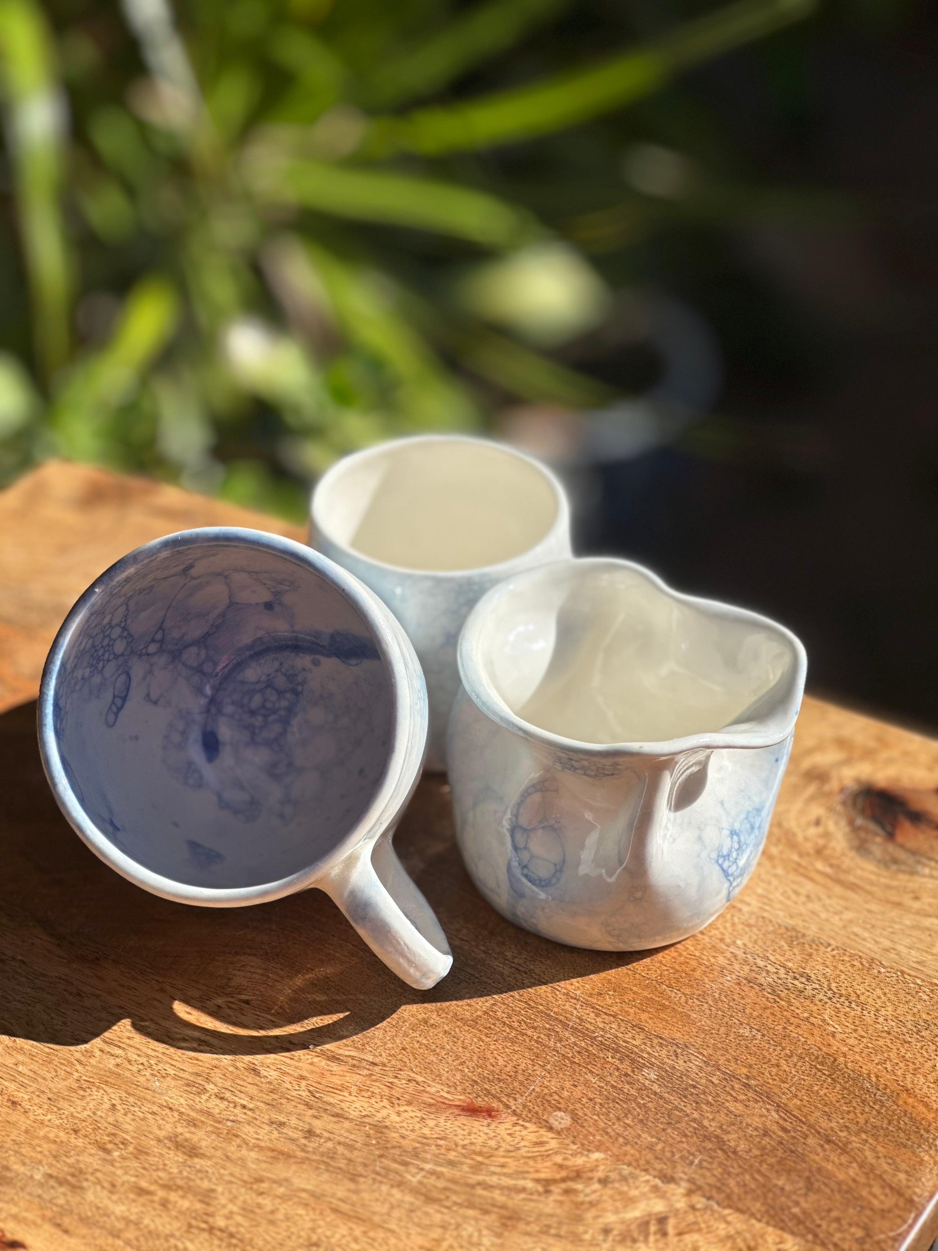 Tea Set for One | Handmade Porcelain Ceramics | Bubbles