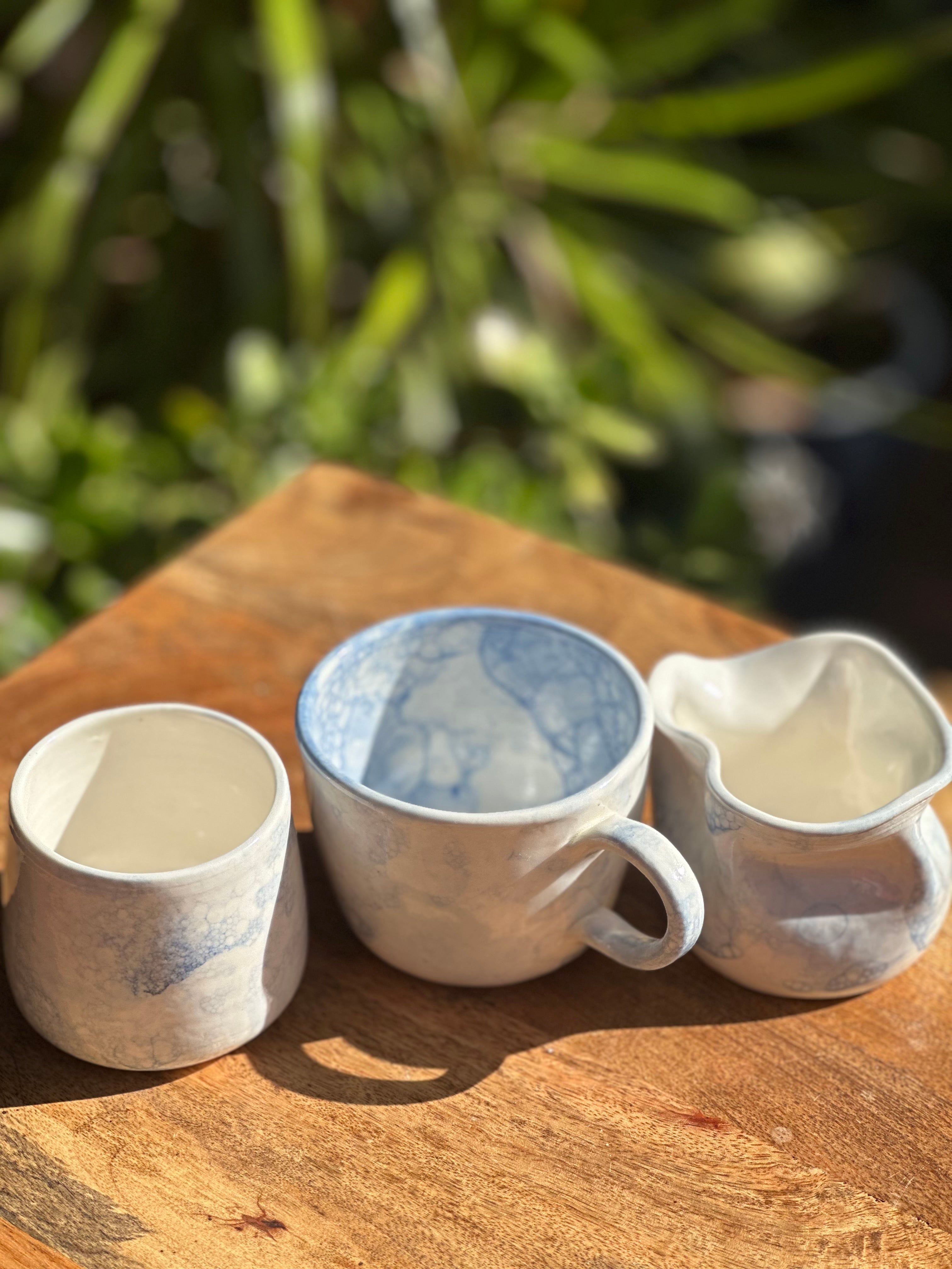 Tea Set for One | Handmade Porcelain Ceramics | Bubbles