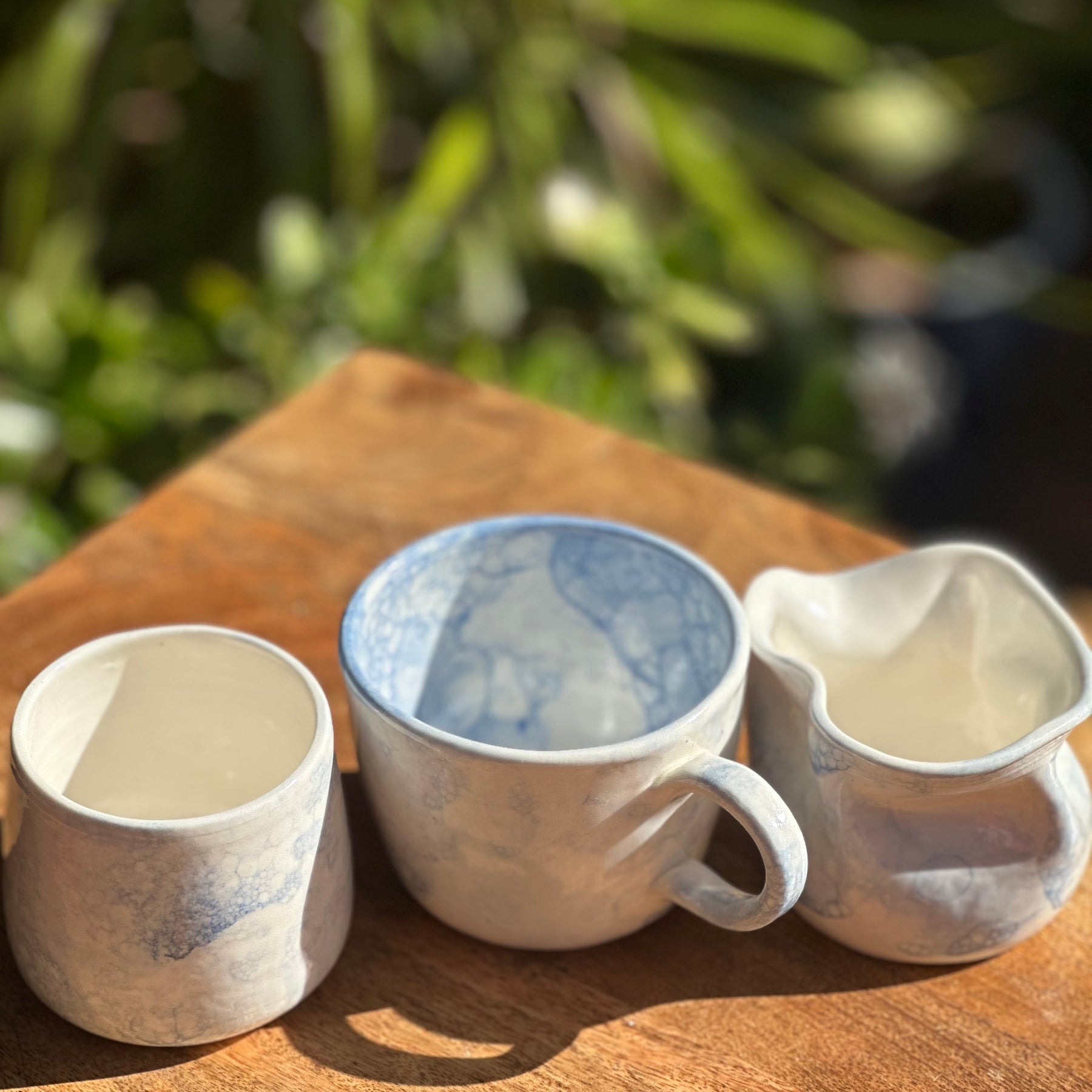 Tea Set for One | Handmade Porcelain Ceramics | Bubbles