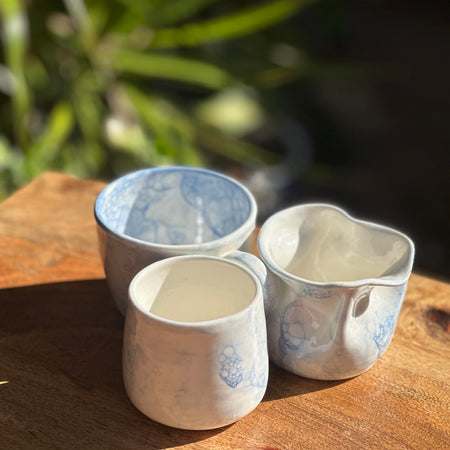 Tea Set for One | Handmade Porcelain Ceramics | Bubbles