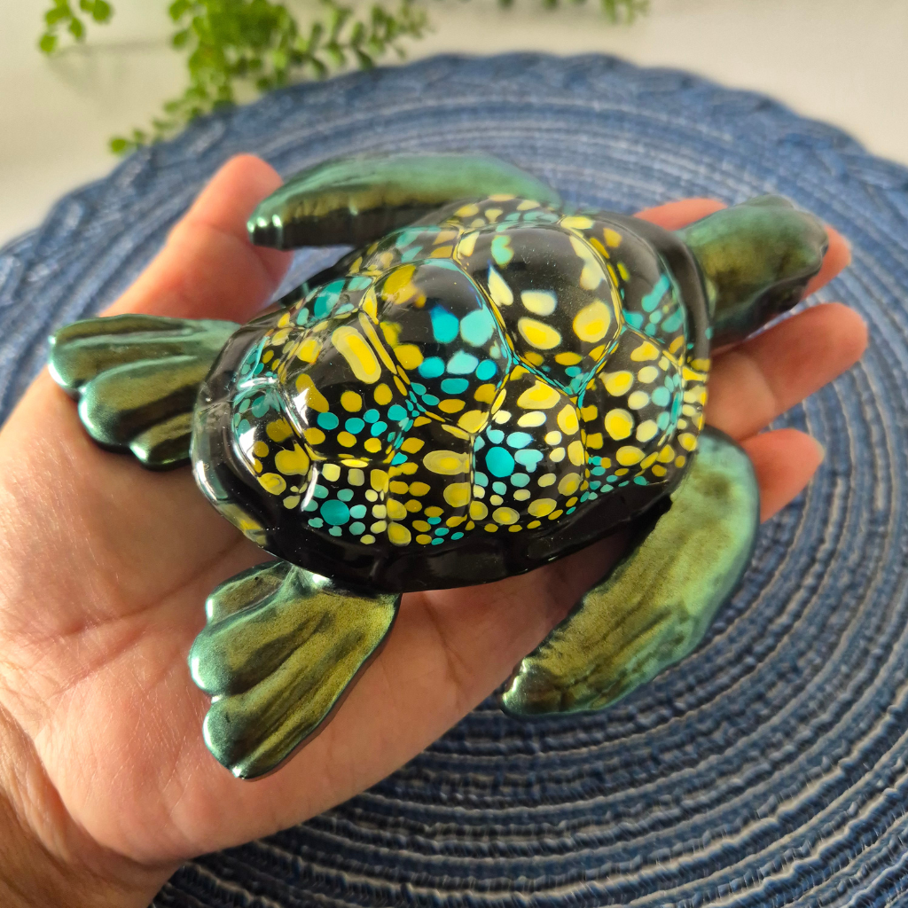 Handpainted Contemporary Indigenous Design Sea Turtle