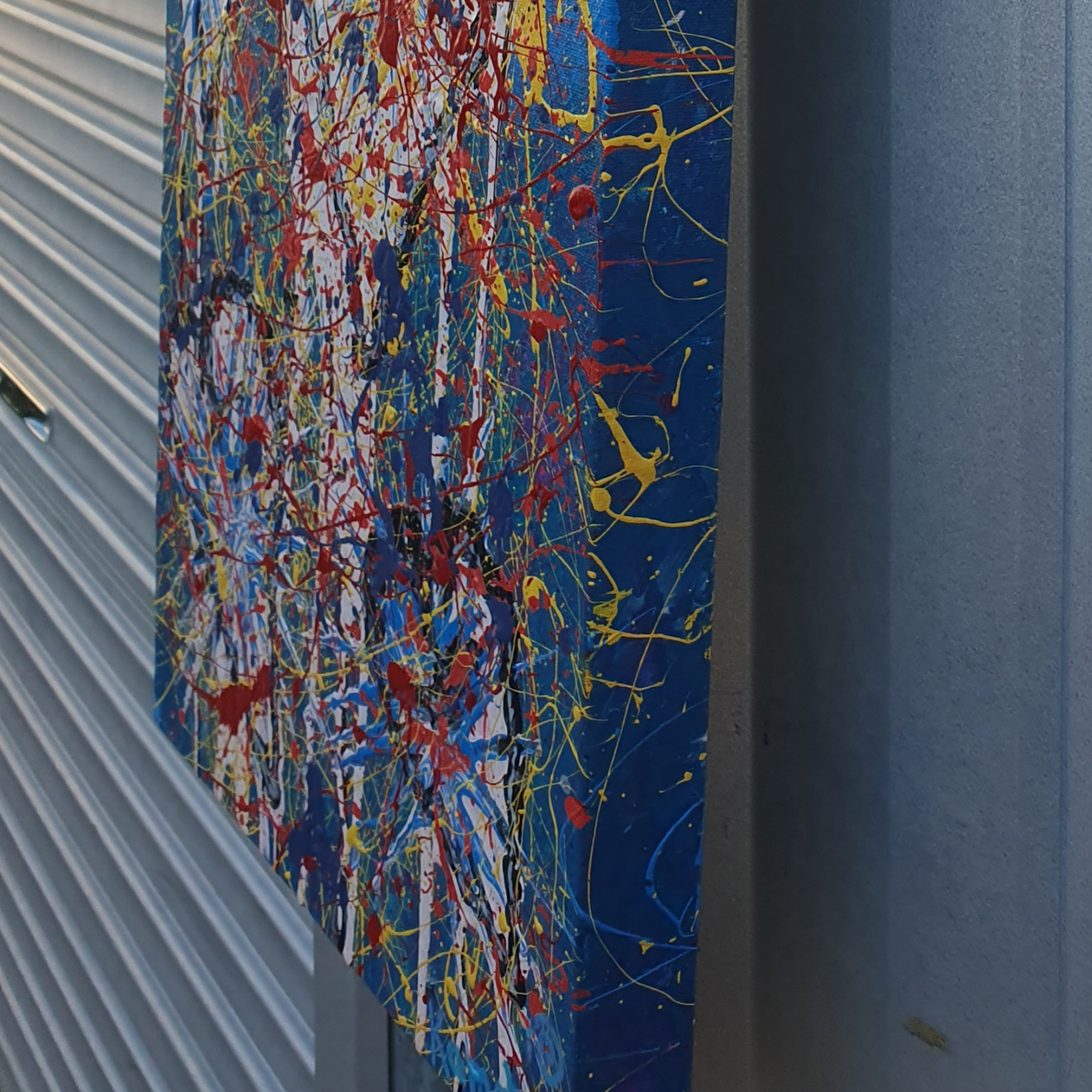 Perfect Imperfections. Abstract Canvas Painting With Hearts.