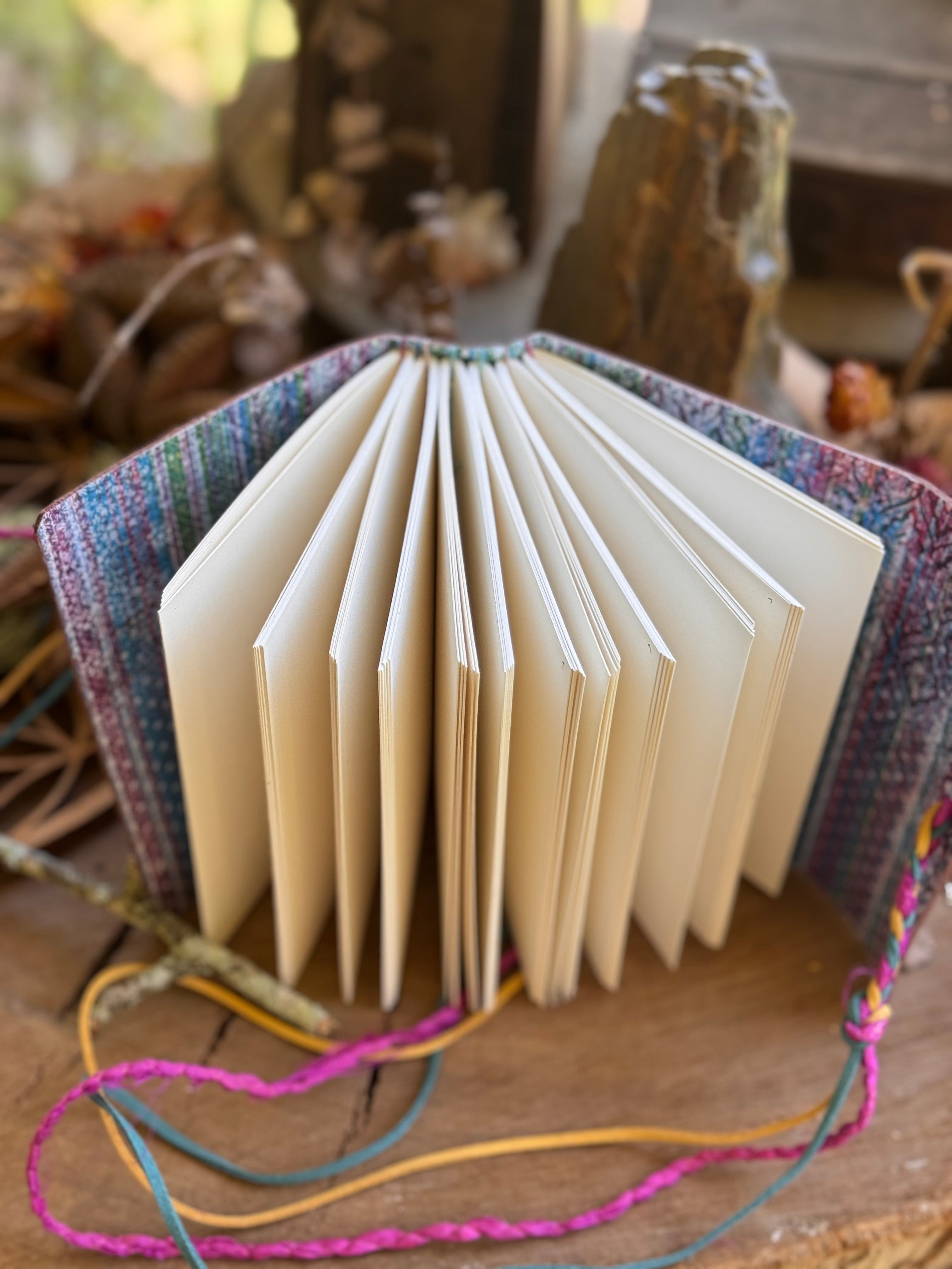 Tan Leather A6 Journal - Crazy stitch edition