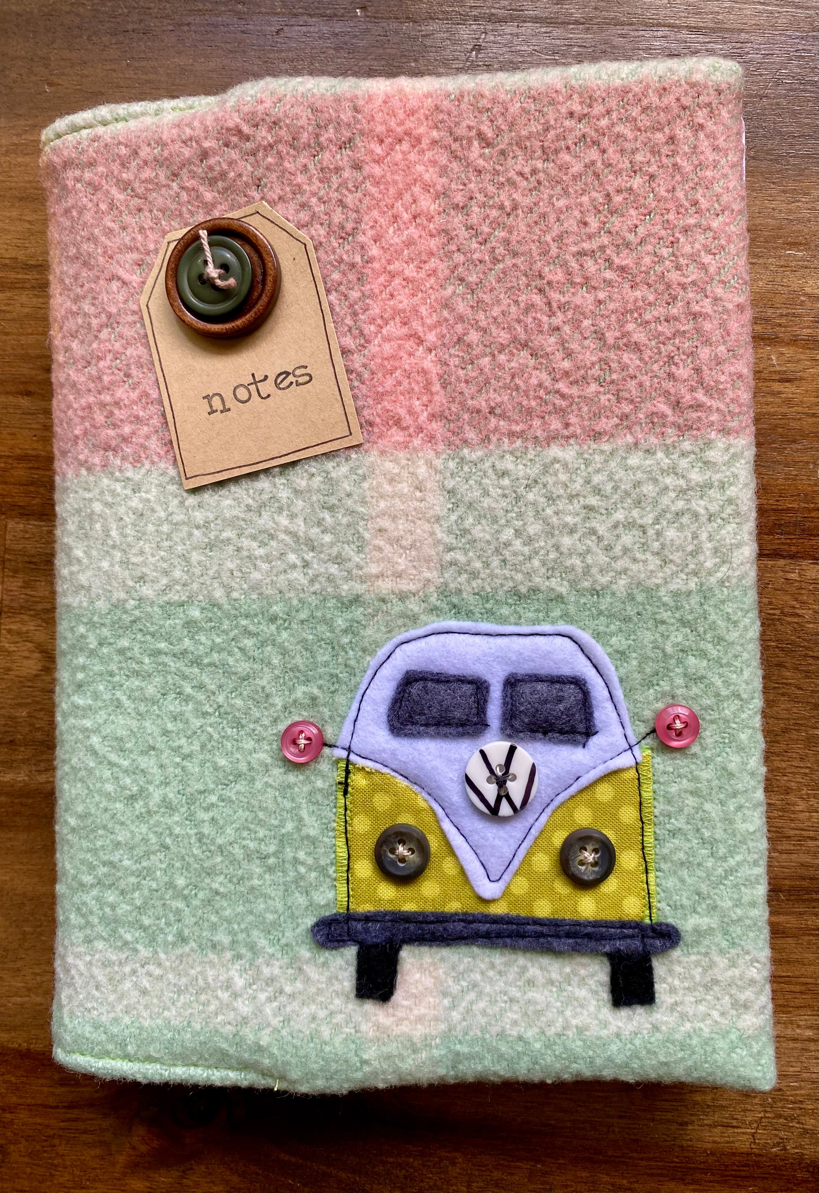 A5 Upcycled Notebook Kombi - Pink/green