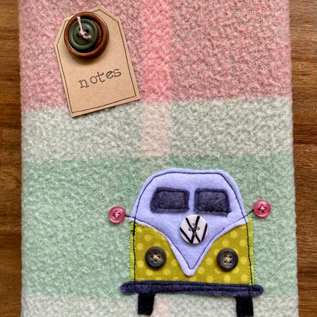 A5 Upcycled Notebook Kombi - Pink/green