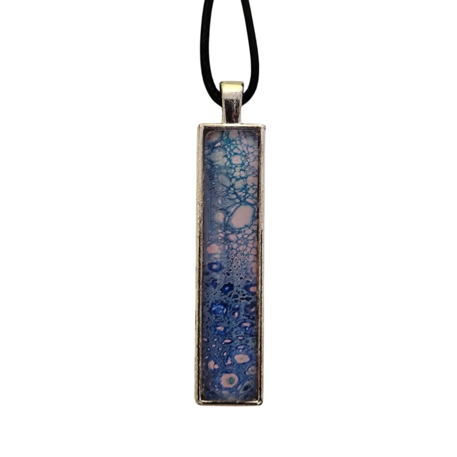 Blue Hand Painted Pendant Necklace
