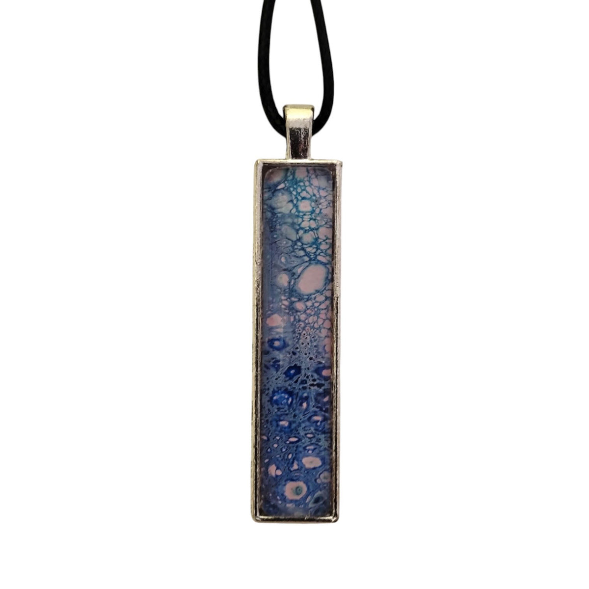 Blue Hand Painted Pendant Necklace