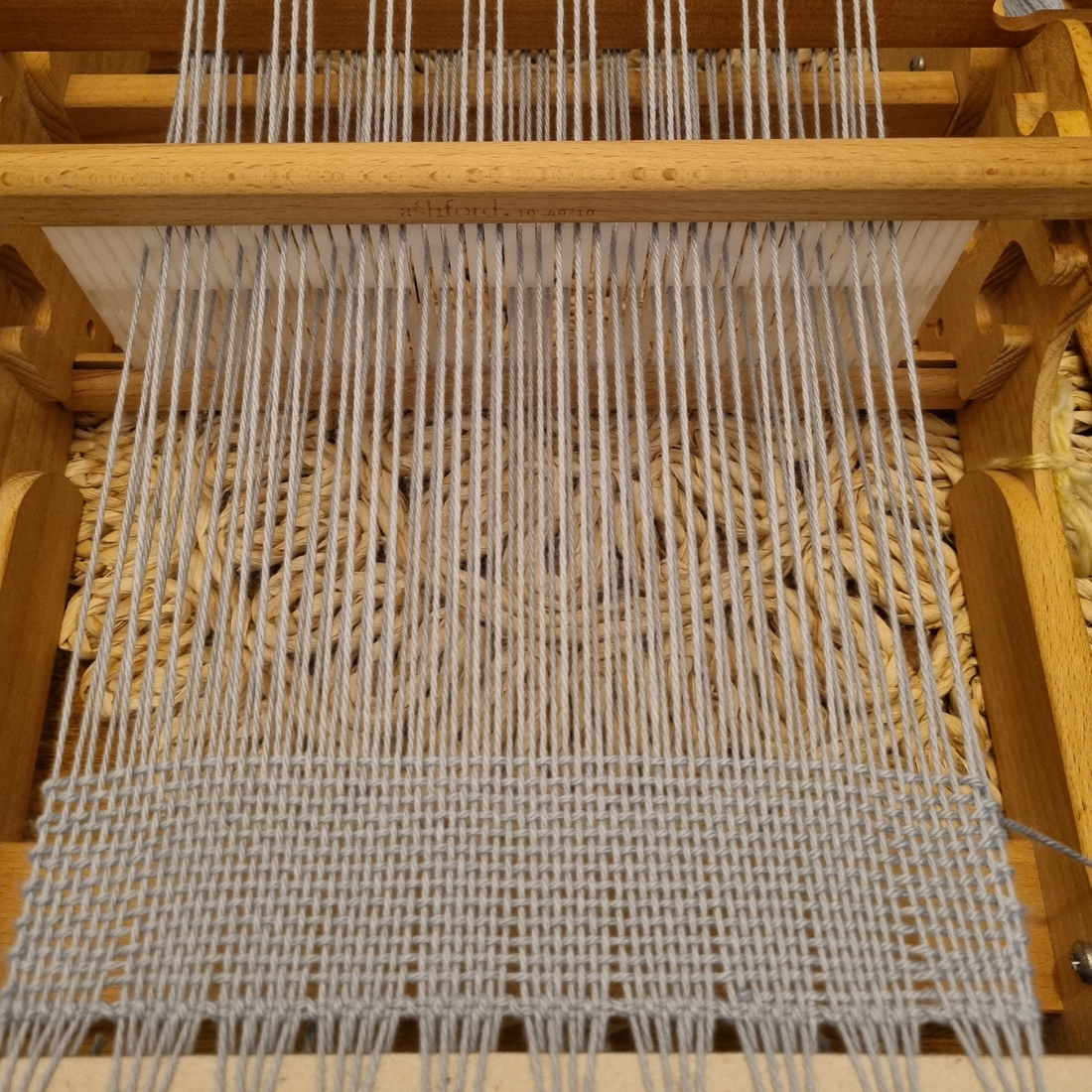 'Beyond the plain weave' collection grey cotton scarf