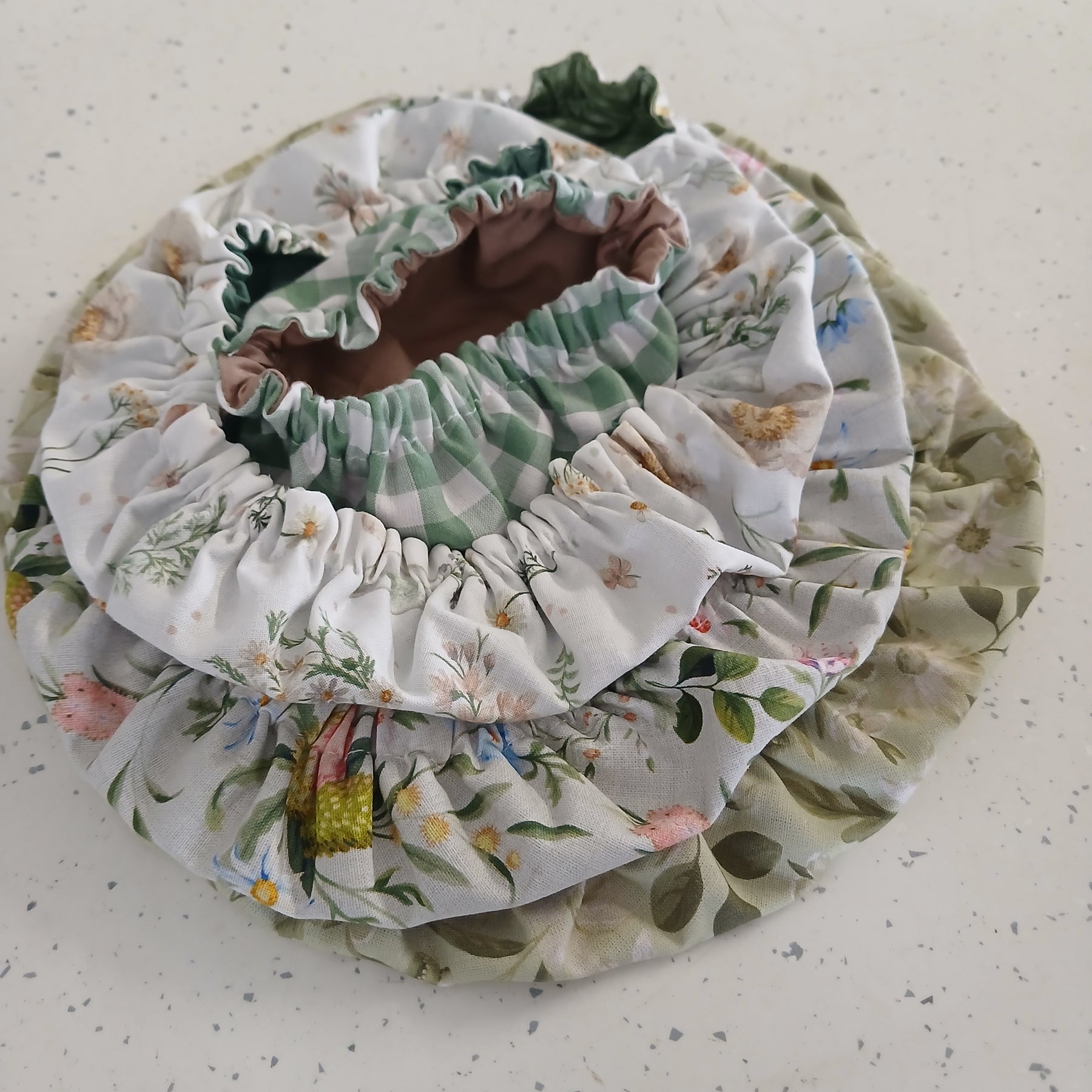 Reversible Reusable Bowl Covers Set of 2 - Alternate fabrics - 2 Looks in 1 - Handmade