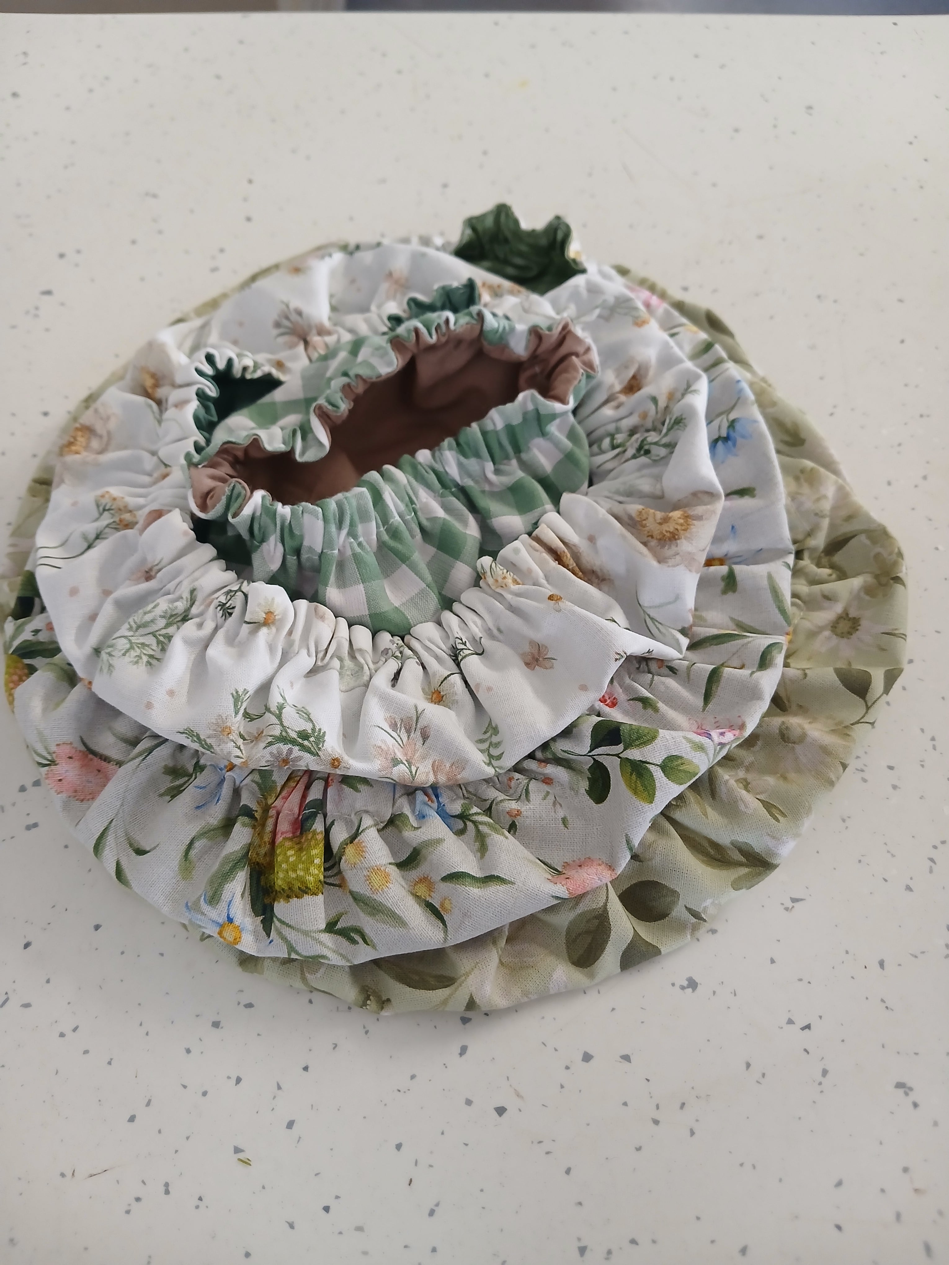 Reversible Reusable Bowl Covers Set of 2 - Alternate fabrics - 2 Looks in 1 - Handmade