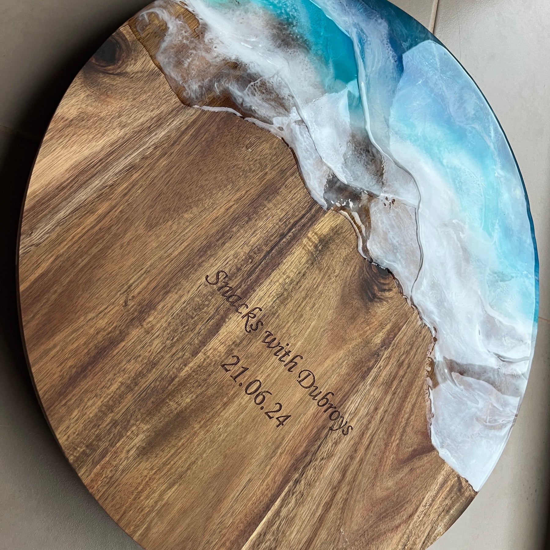 Ocean waves | lazy Susan | home decor | Mother’s Day gift | engraved | gift ideas