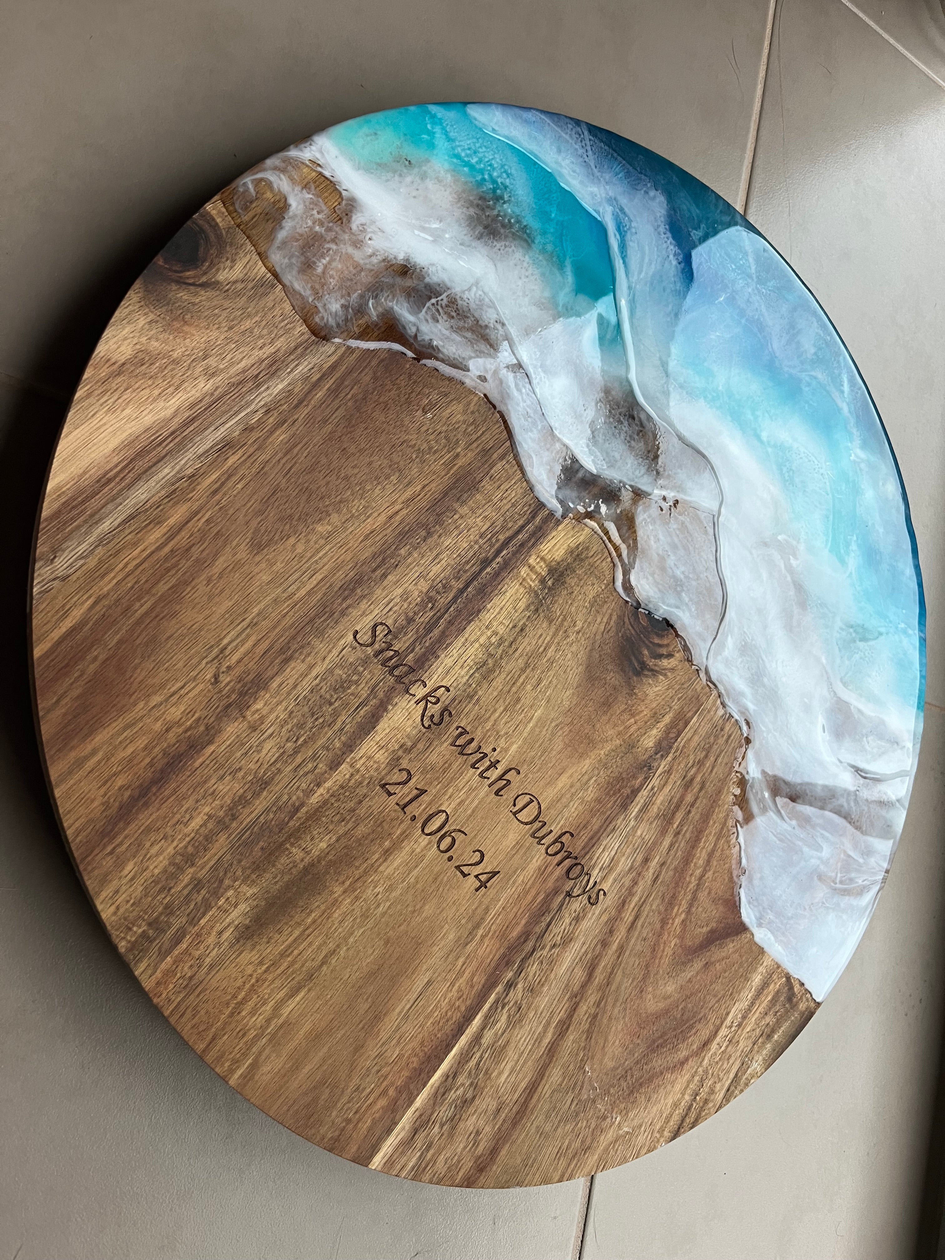 Ocean waves | lazy Susan | home decor | Mother’s Day gift | engraved | gift ideas