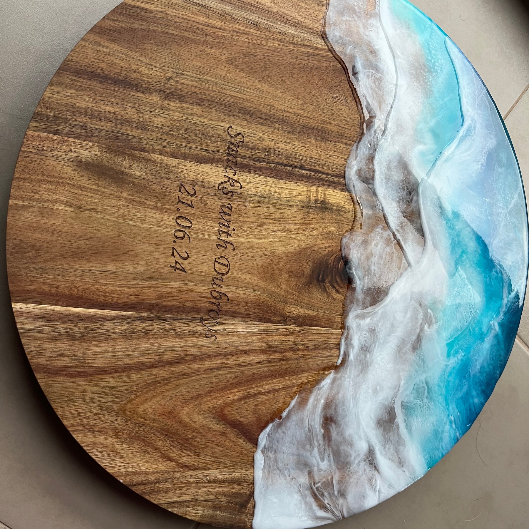 Ocean waves | lazy Susan | home decor | Mother’s Day gift | engraved | gift ideas