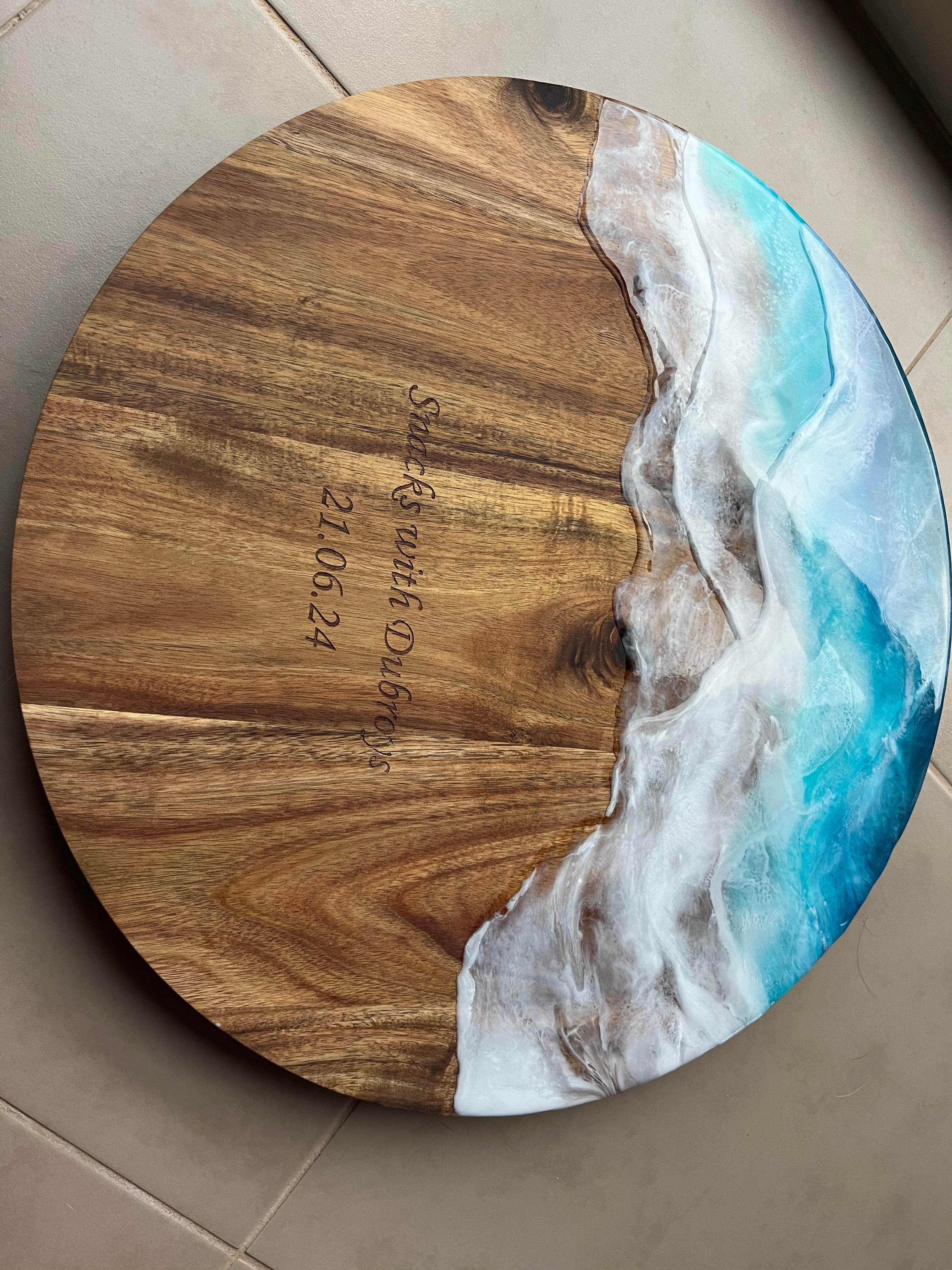 Ocean waves | lazy Susan | home decor | Mother’s Day gift | engraved | gift ideas