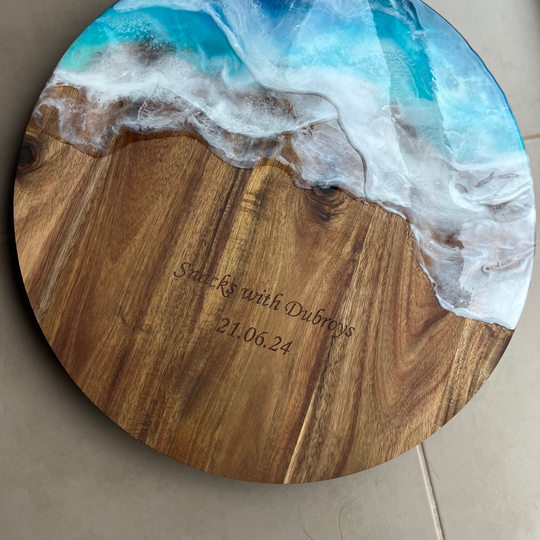 Ocean waves | lazy Susan | home decor | Mother’s Day gift | engraved | gift ideas