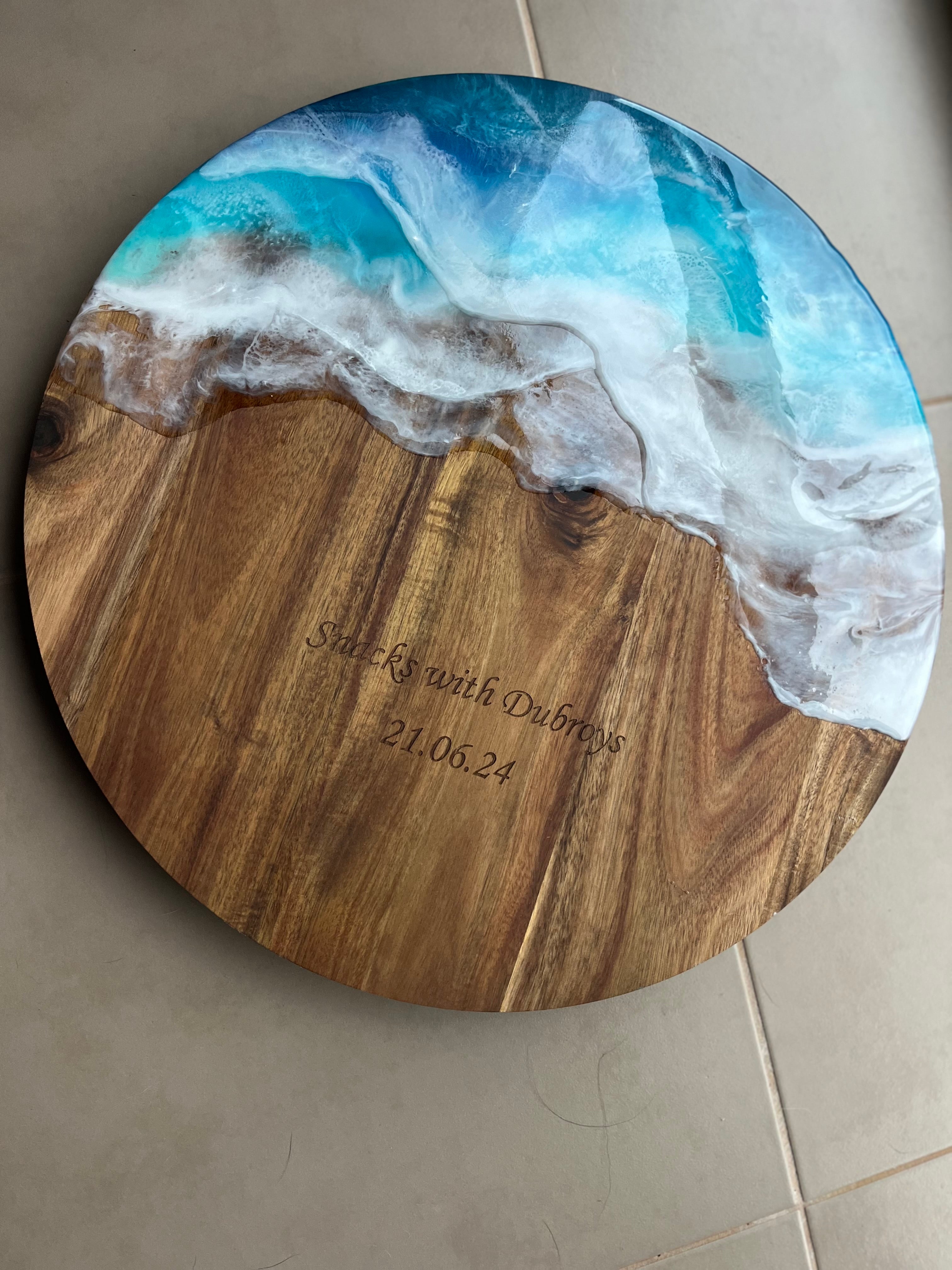 Ocean waves | lazy Susan | home decor | Mother’s Day gift | engraved | gift ideas