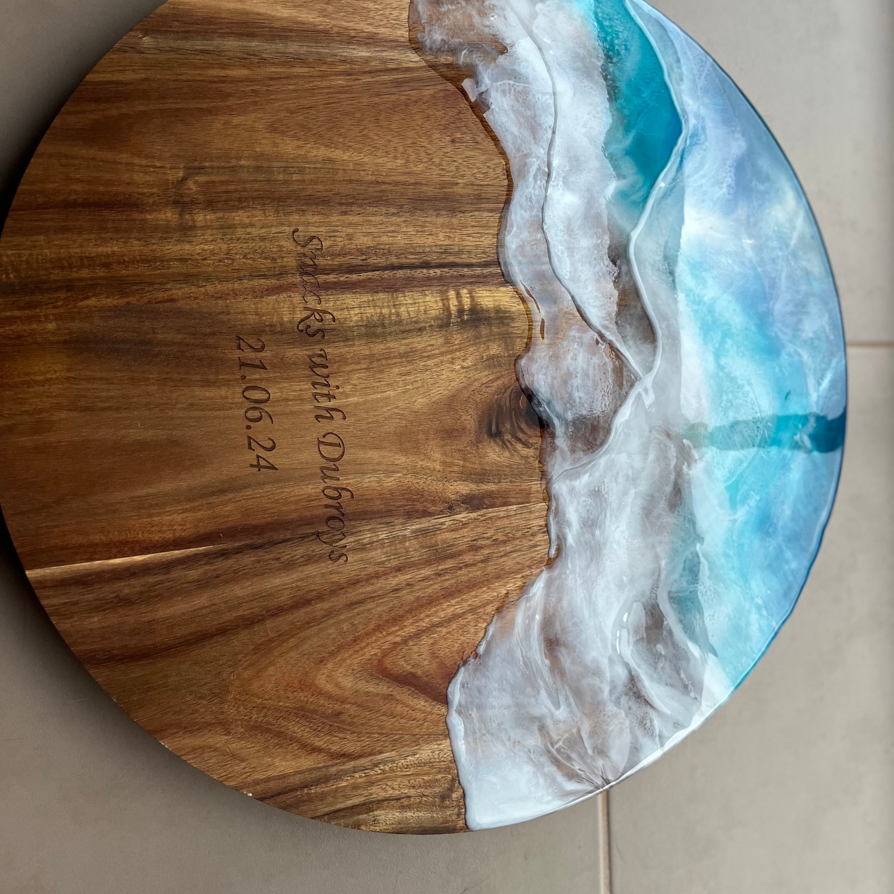 Ocean waves | lazy Susan | home decor | Mother’s Day gift | engraved | gift ideas