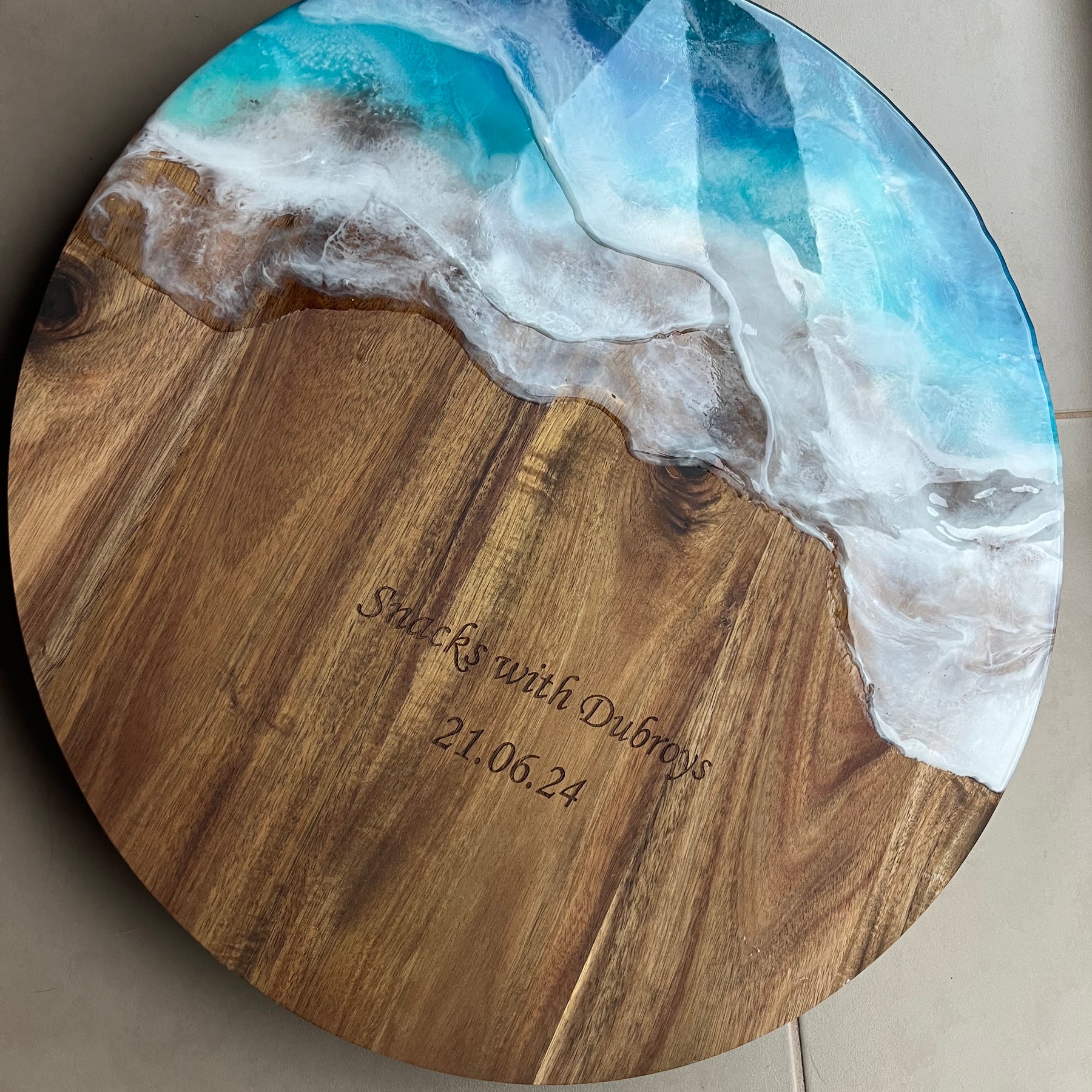 Ocean waves | lazy Susan | home decor | Mother’s Day gift | engraved | gift ideas
