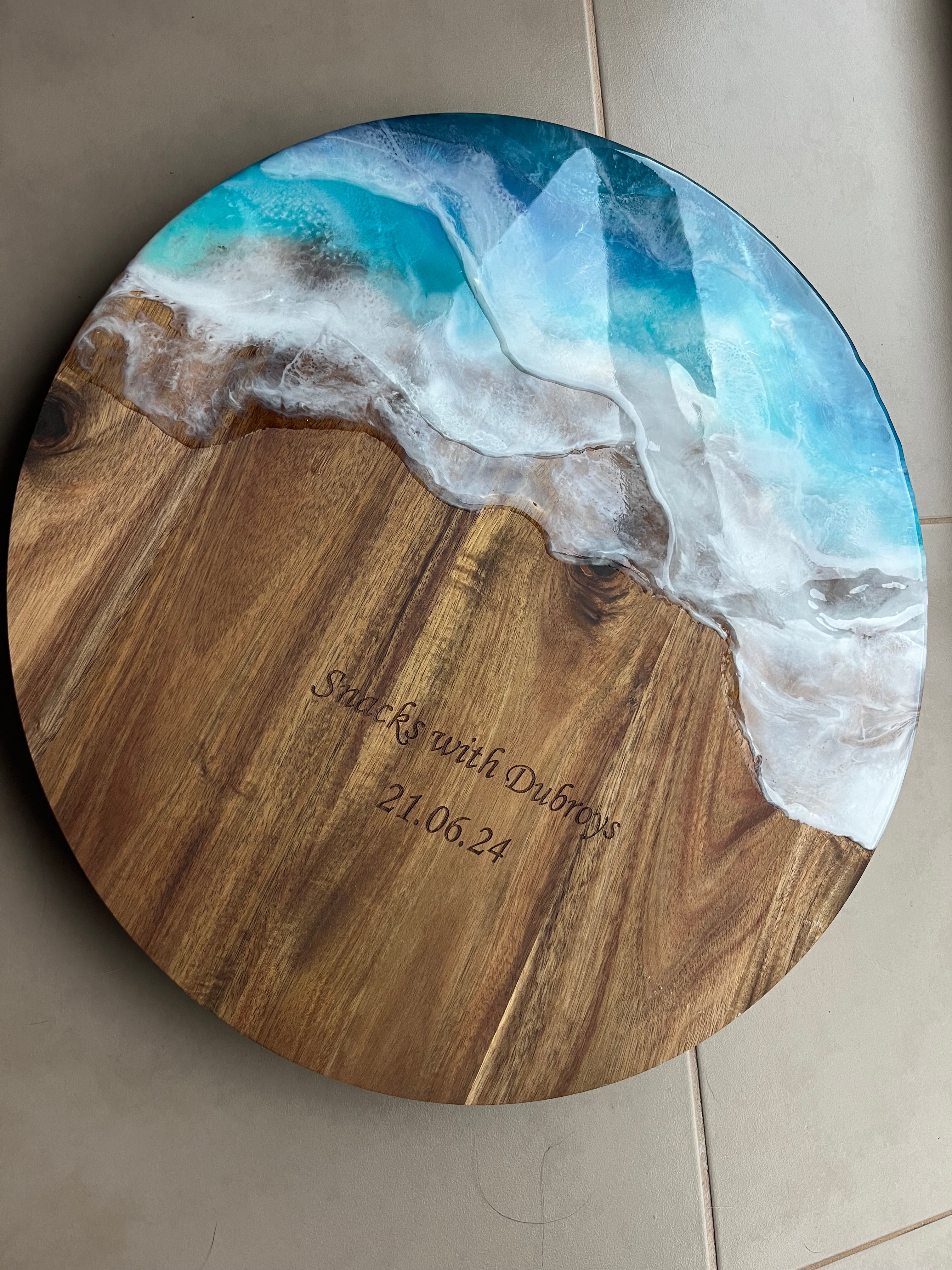 Ocean waves | lazy Susan | home decor | Mother’s Day gift | engraved | gift ideas