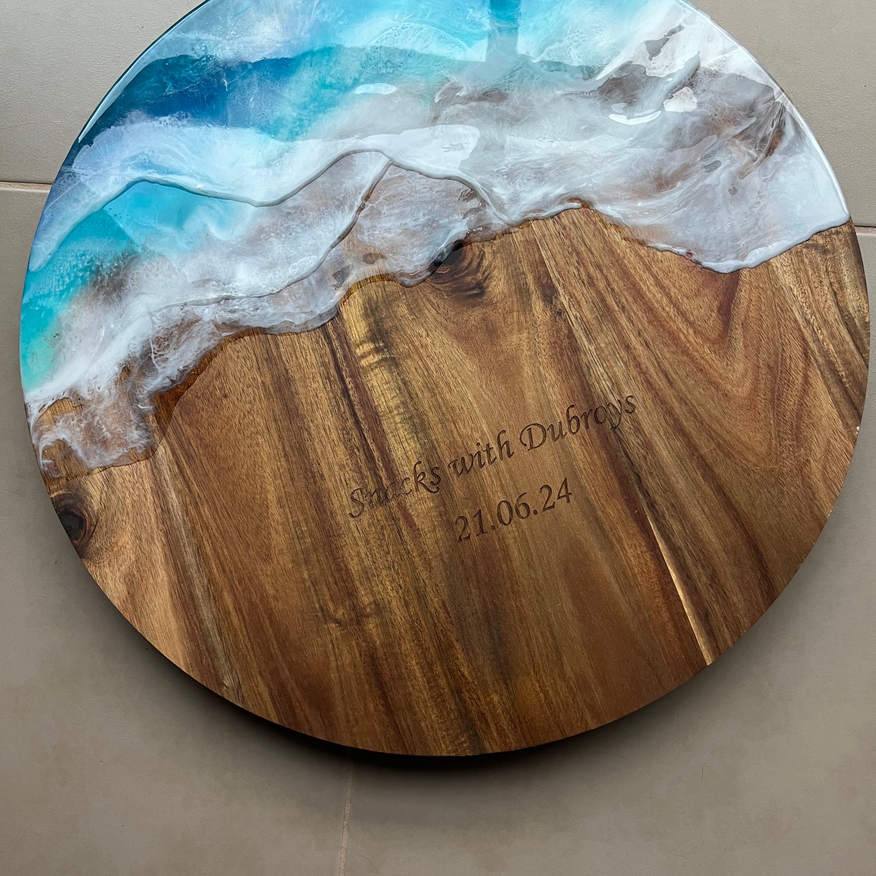 Ocean waves | lazy Susan | home decor | Mother’s Day gift | engraved | gift ideas